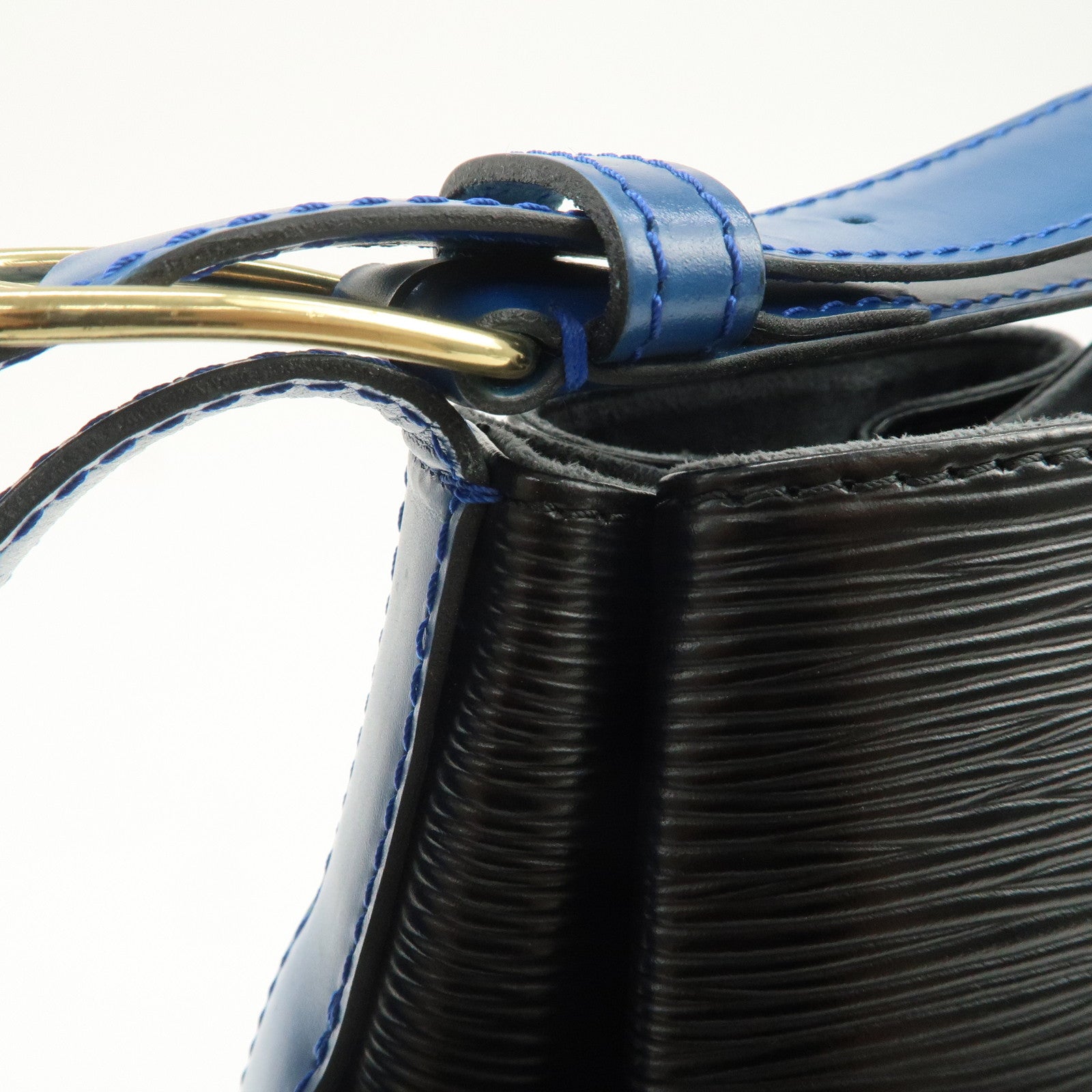 Louis Vuitton Epi Leather Sac de Paul Shoulder Bag Noir Tredo Blue