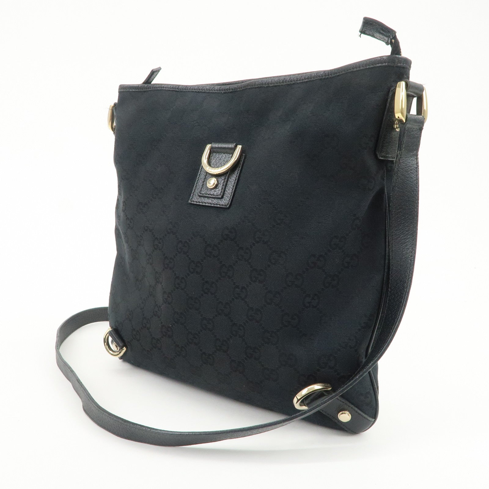 GUCCI Abbey GG Canvas Leather Shoulder Bag Crossbody Bag 131326
