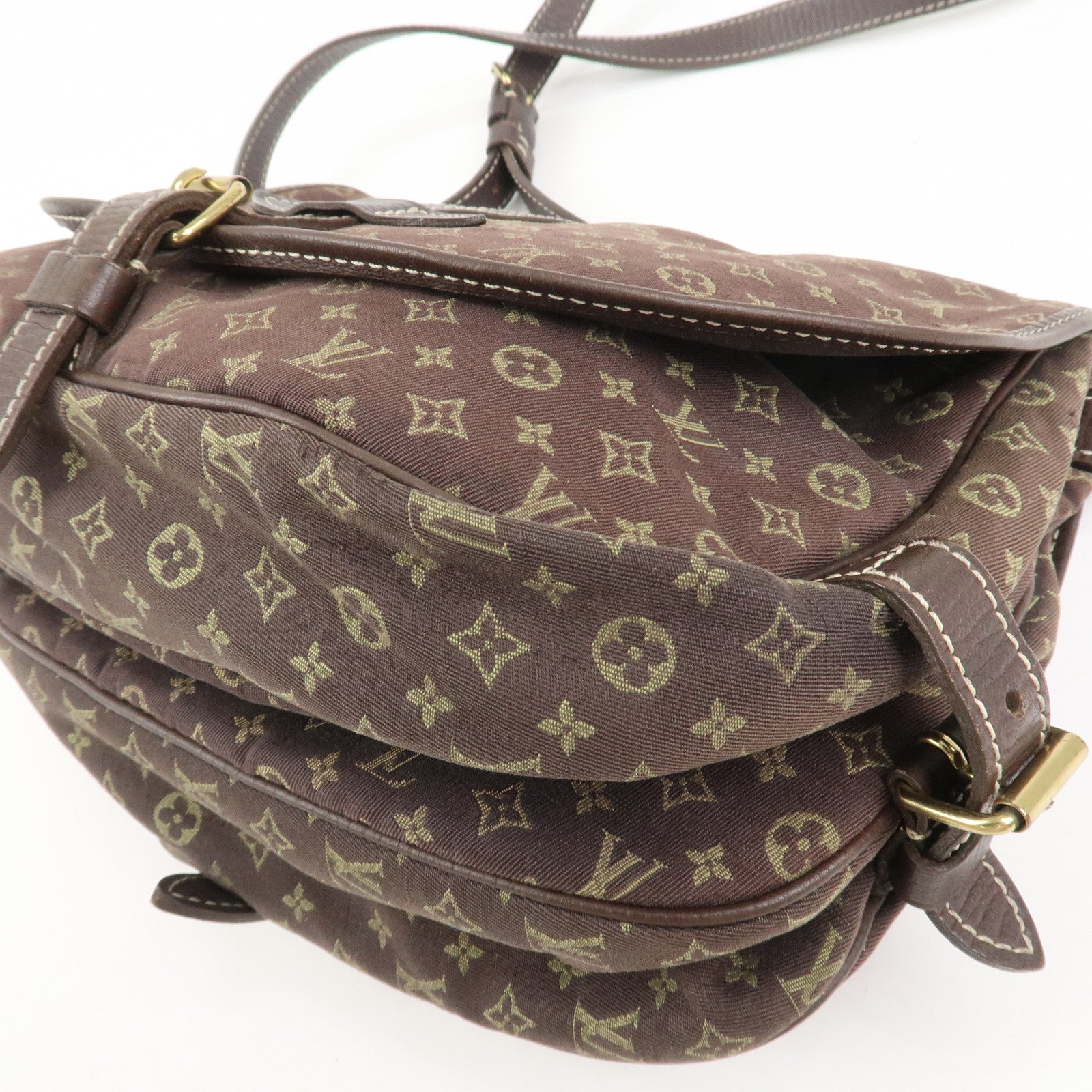 Louis Vuitton Monogram Mini Lin Saumur 30 Shoulder Bag Ebene M95227