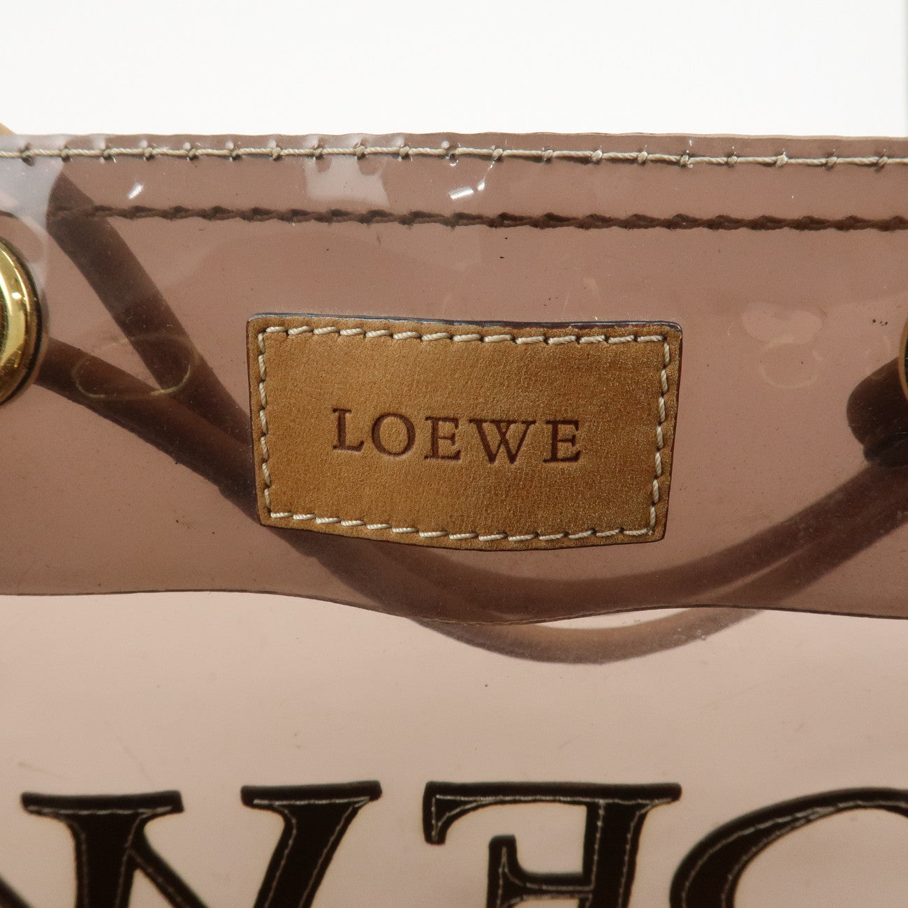 LOEWE Anagram PVC Leather Tote Bag Shoulder Bag Brown