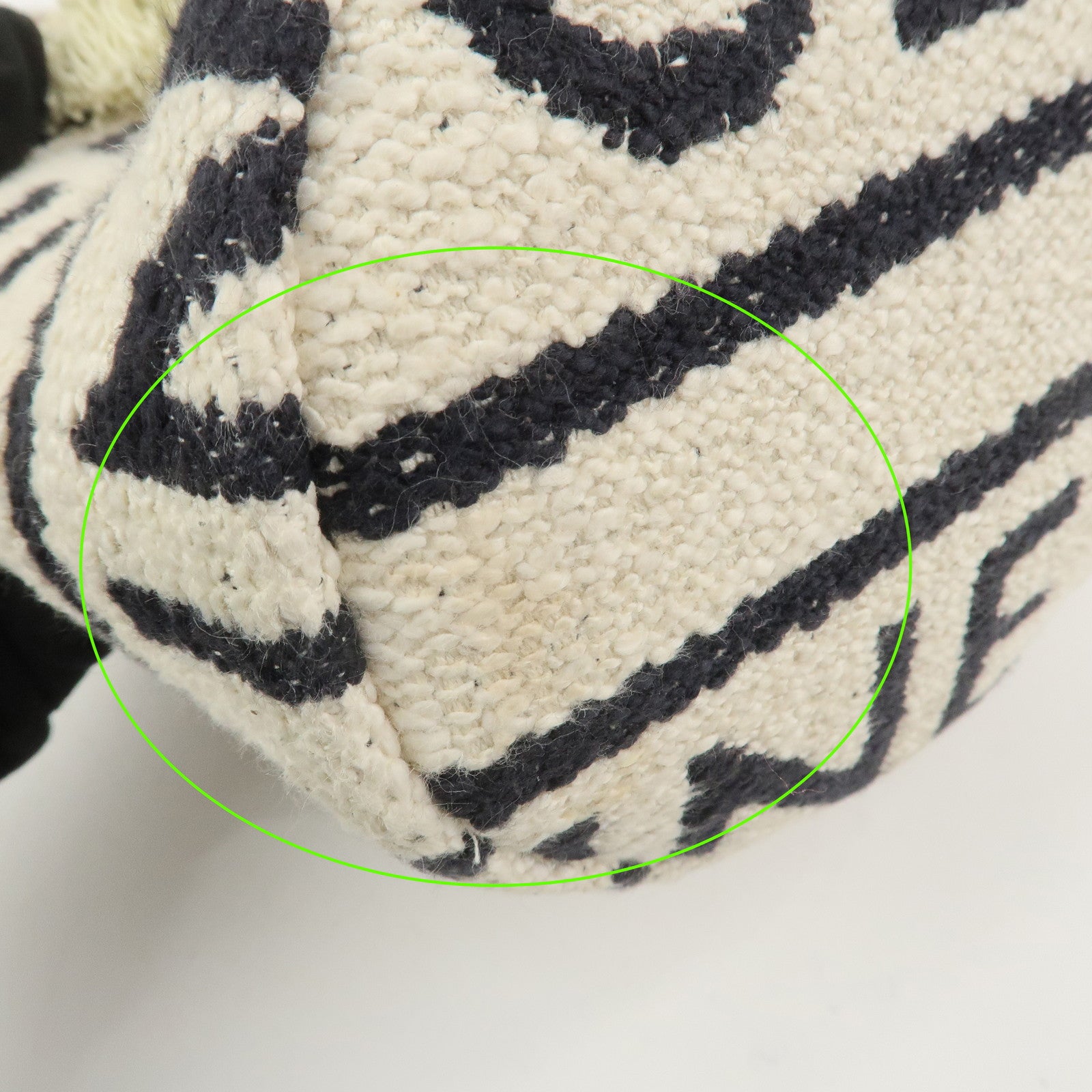 CELINE Teen Drawstring Canvas Leather Hand Bag Natural Brown