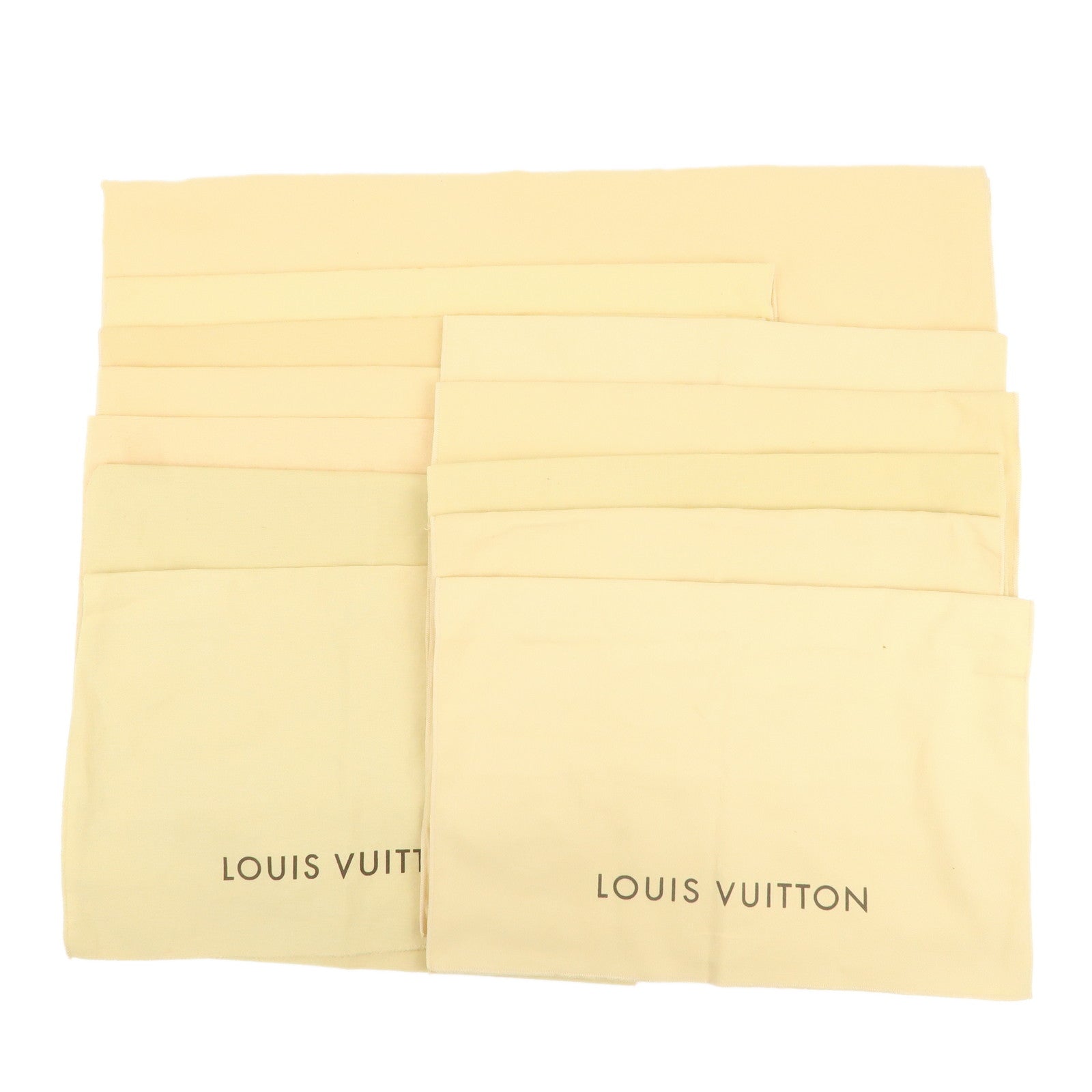 Louis Vuitton Set Of 12 Dust Bag Storage Bag Flap Style Beige