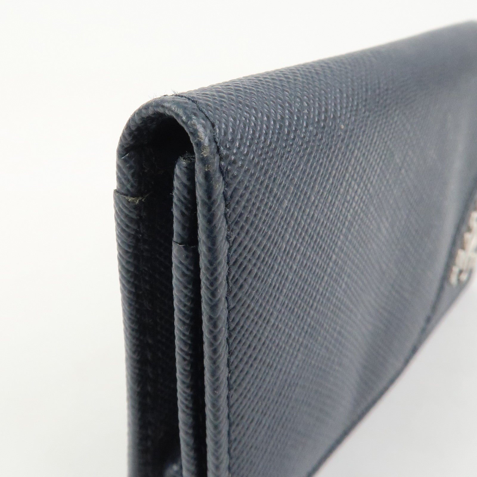 PRADA Saffiano Leather Card Case Card Holder Navy 2MC122