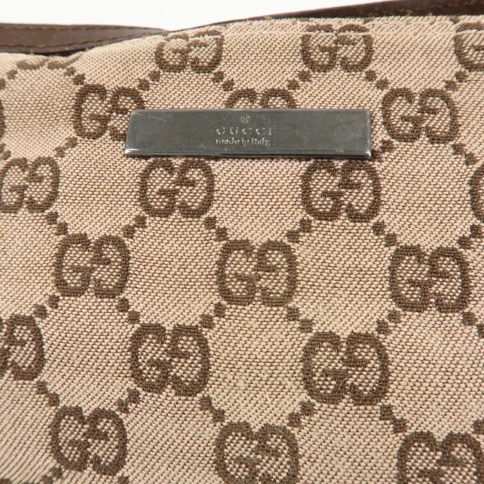 GUCCI GG Canvas Leather Canvas Accessory Pouch 039.1103.2123 Used