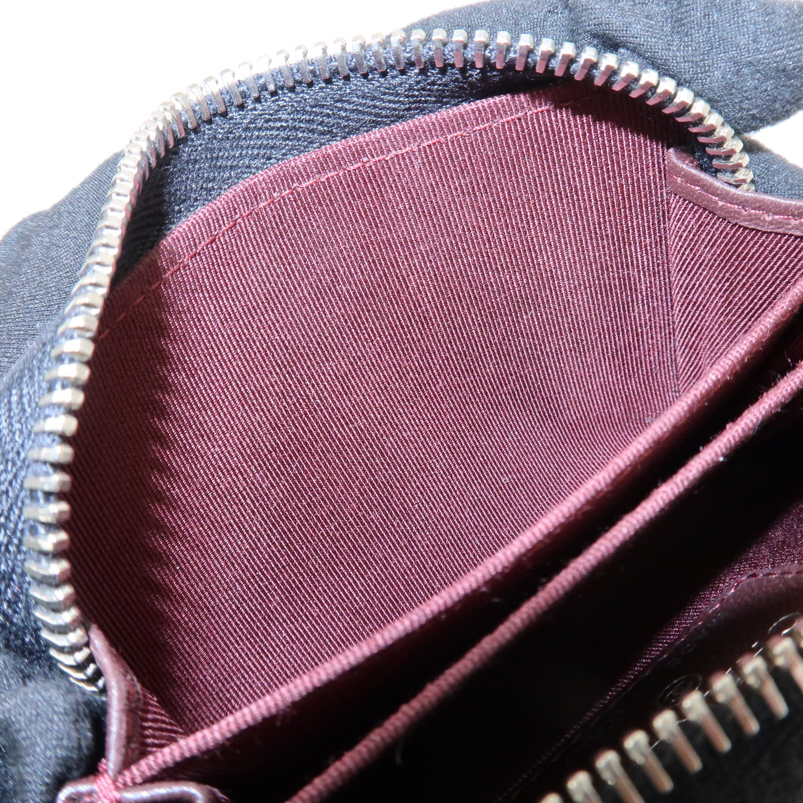 CHANEL Matelasse Lamb Skin Classic Zippy Coin Case Black AP0216 Used