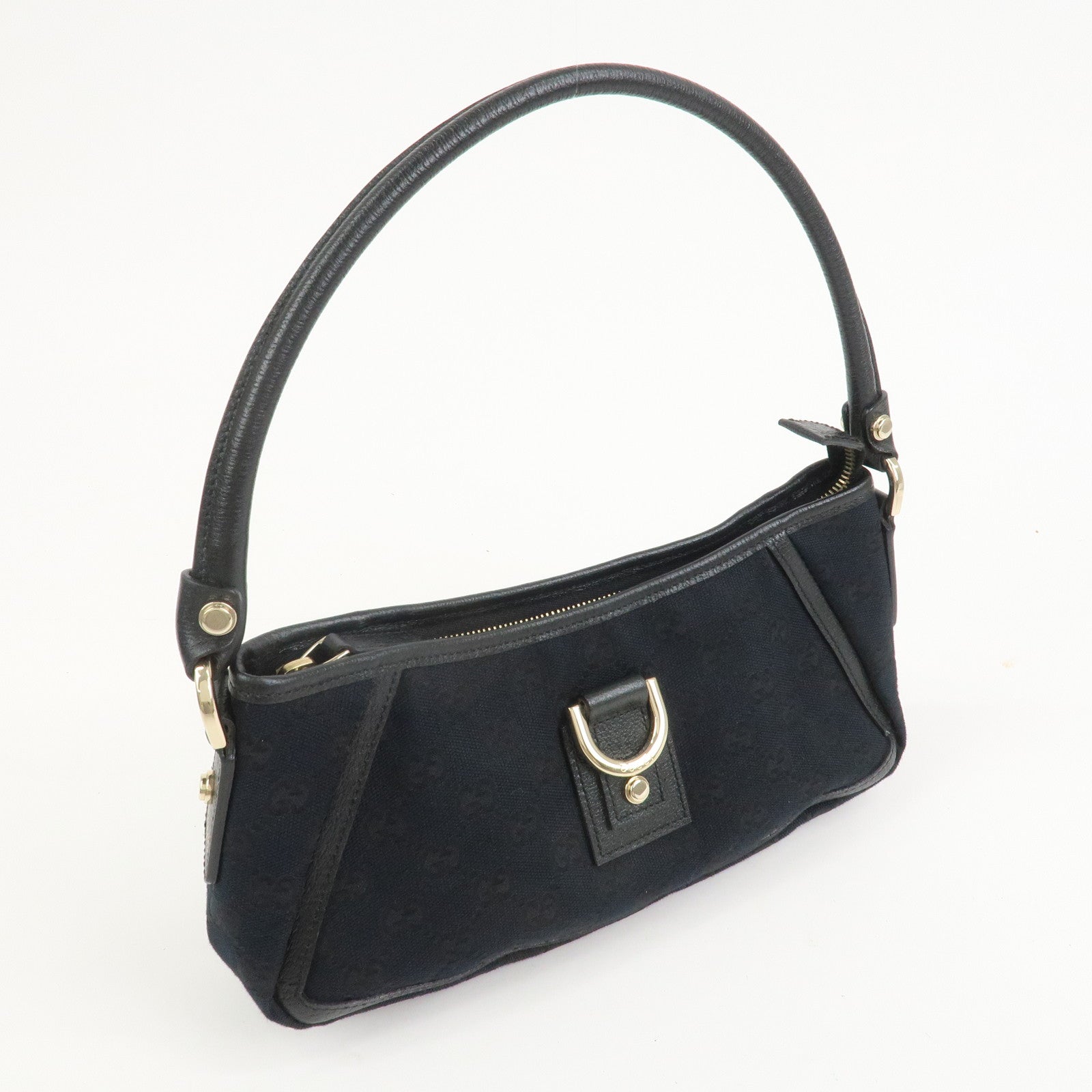 GUCCI Abbey GG Canvas Leather Shoulder Bag 130939