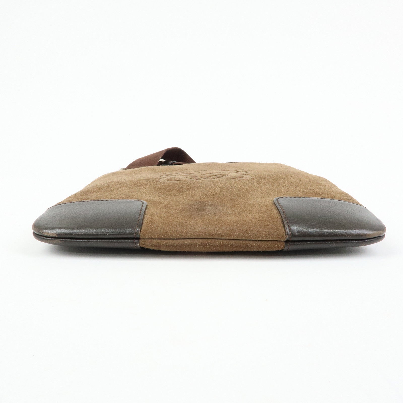 LOEWE Anagram Suede Leather Shoulder Bag Crossbody Bag Brown