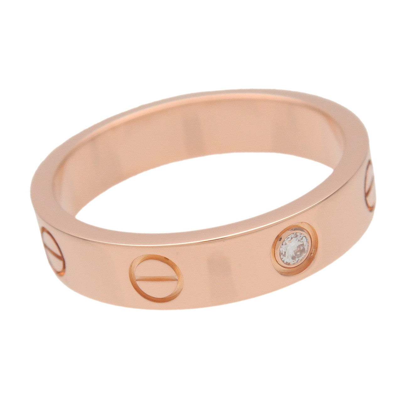 Cartier Mini Love 1P Diamond Ring K18 750PG #51 US5.75 EU51