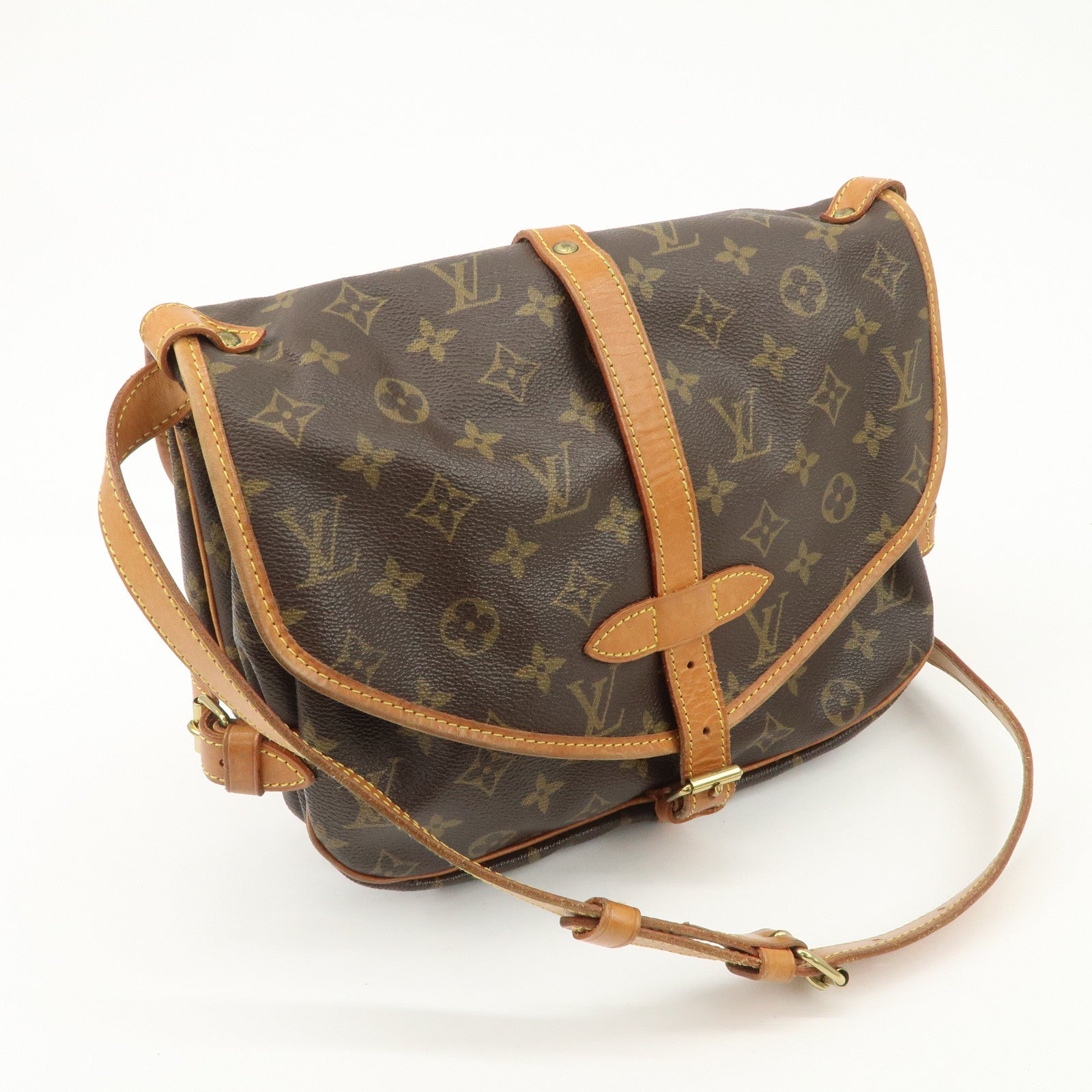Louis Vuitton Monogram Saumur 30 Shoulder Bag Brown M42256 Used