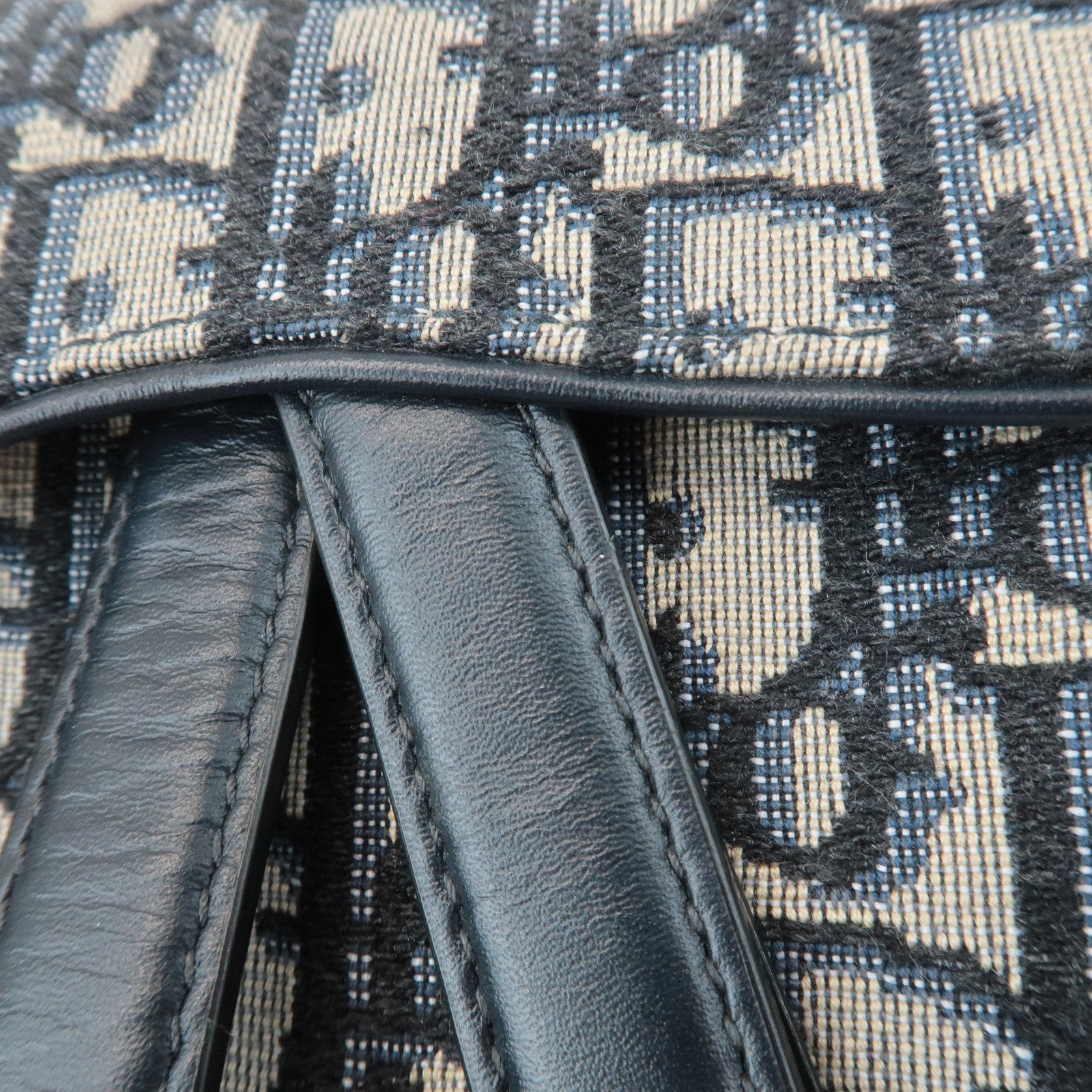 Christian Dior Trotter Jacquard Leather Saddle Mini Shoulder Bag