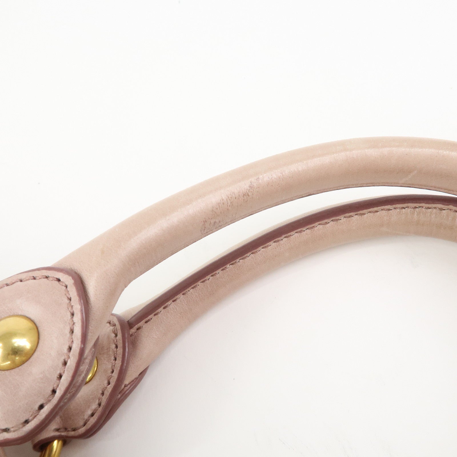 MIU MIU Leather Side Ribbon 2Way Hand Shoulder Bag Pink RN0686
