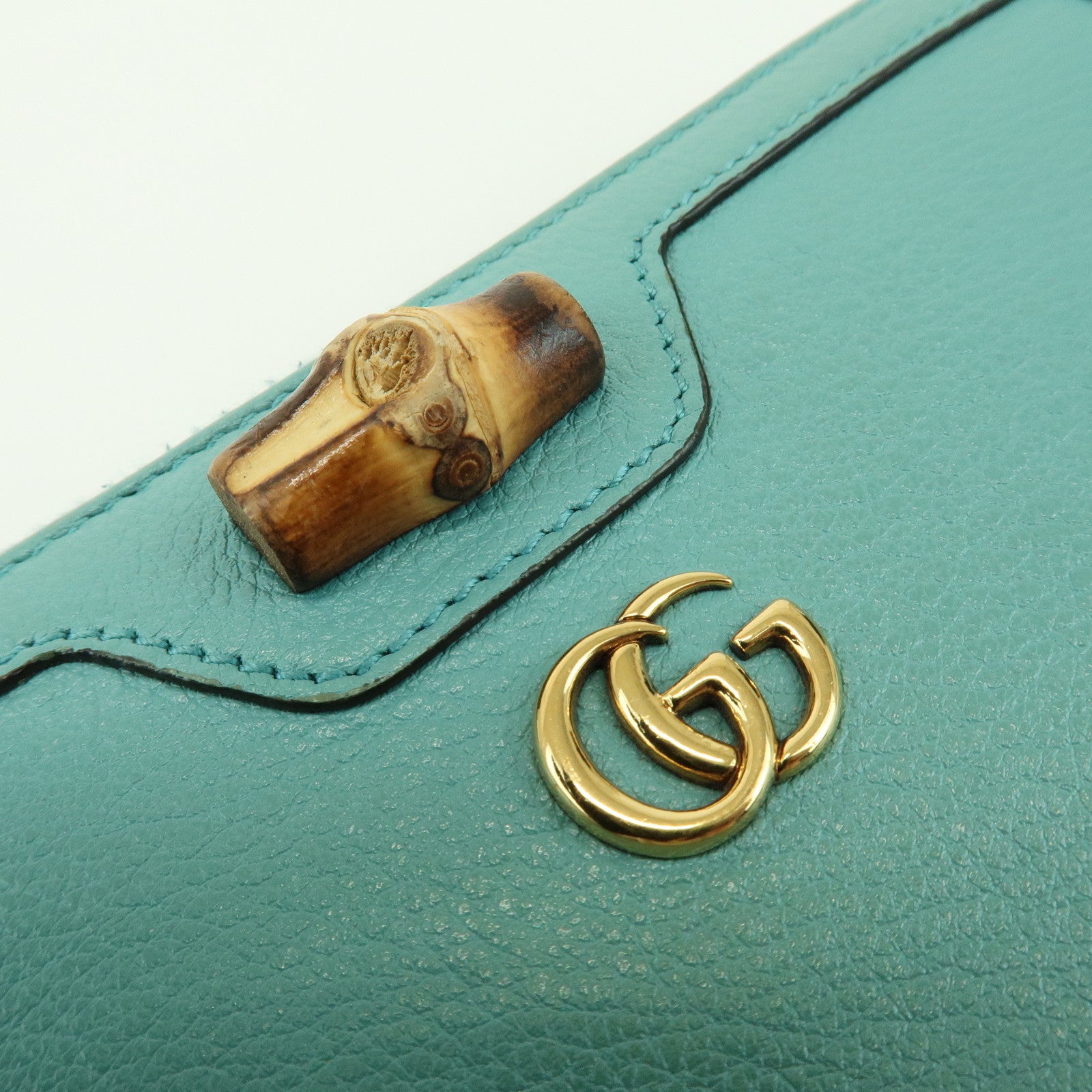 GUCCI Bamboo GG Marmont Leather Round Zippy Long Wallet 658634