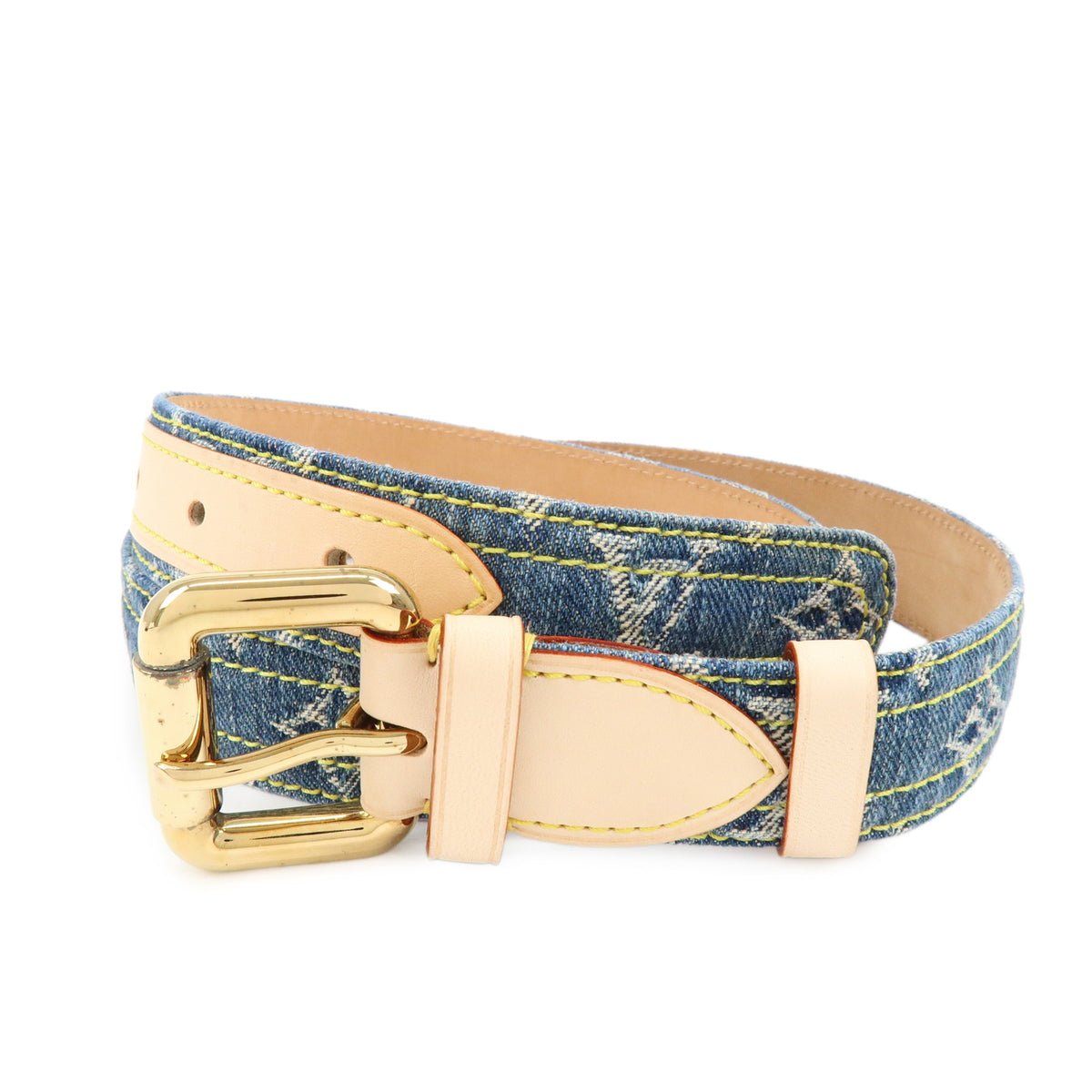 Louis Vuitton Monogram Denim Ceinture Belt 90/36 Blue M6921U
