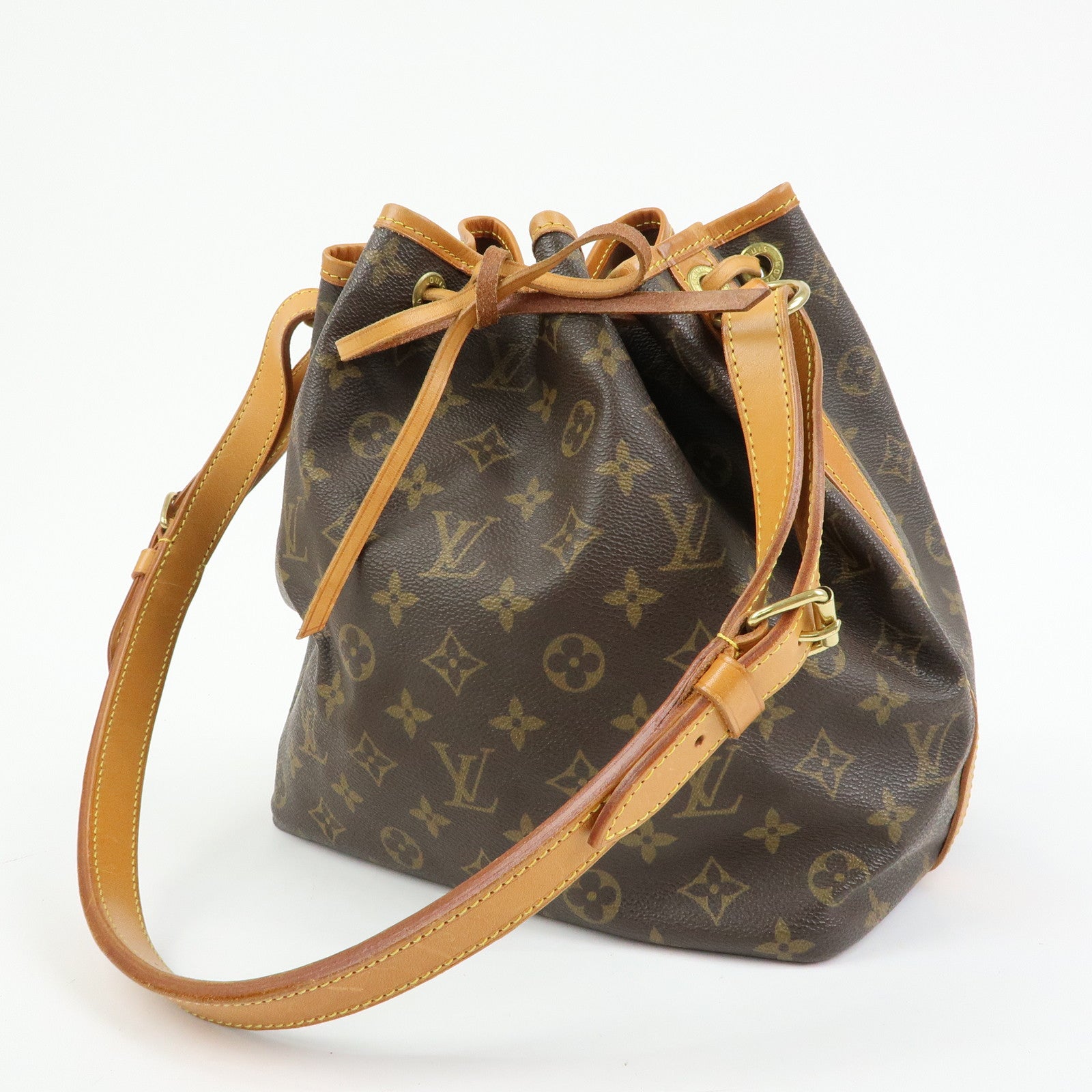Louis Vuitton Monogram Petit Noe Shoulder Bag Brown M42226