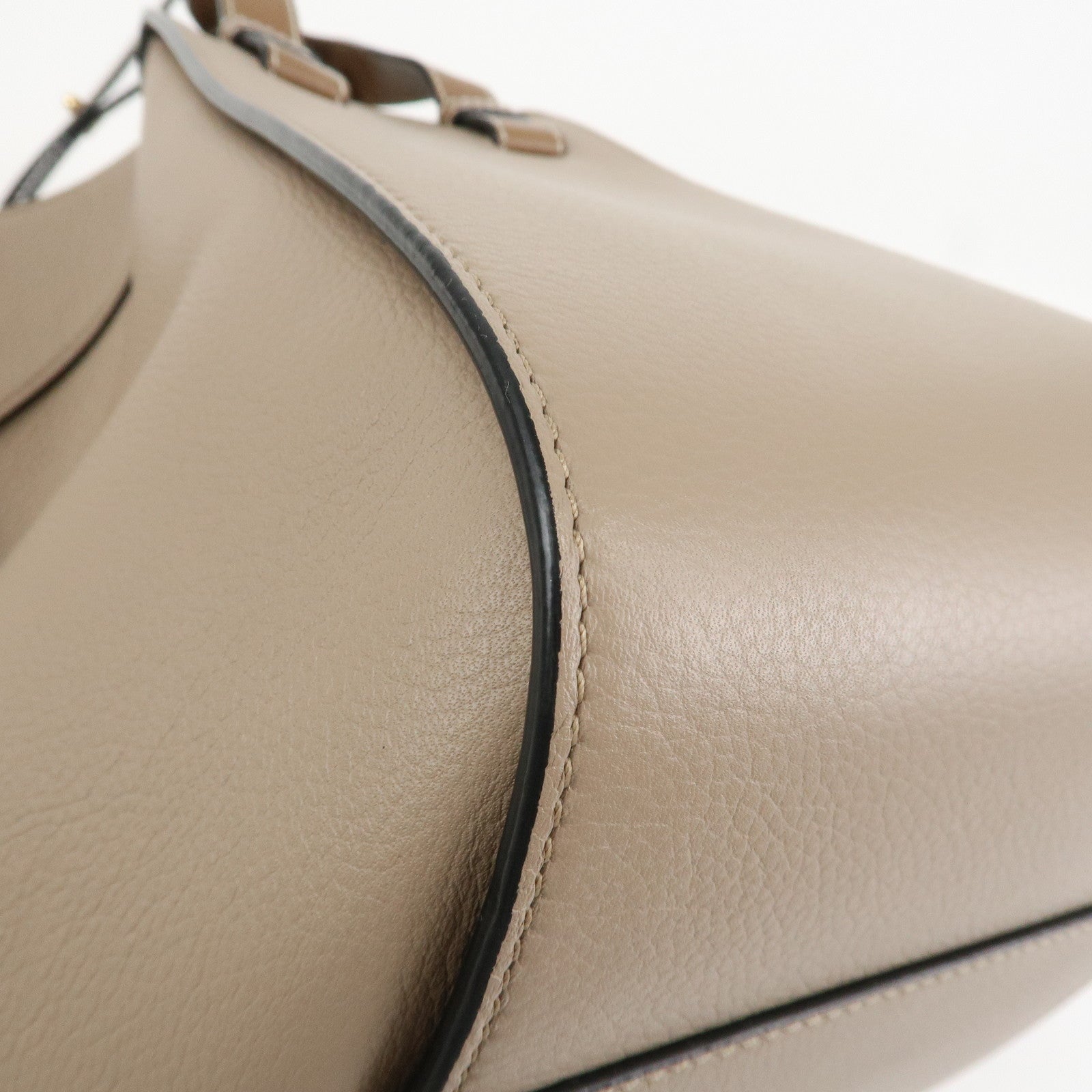 LOEWE Anagram Leather Hammock Small Shoulder Bag Greige Used