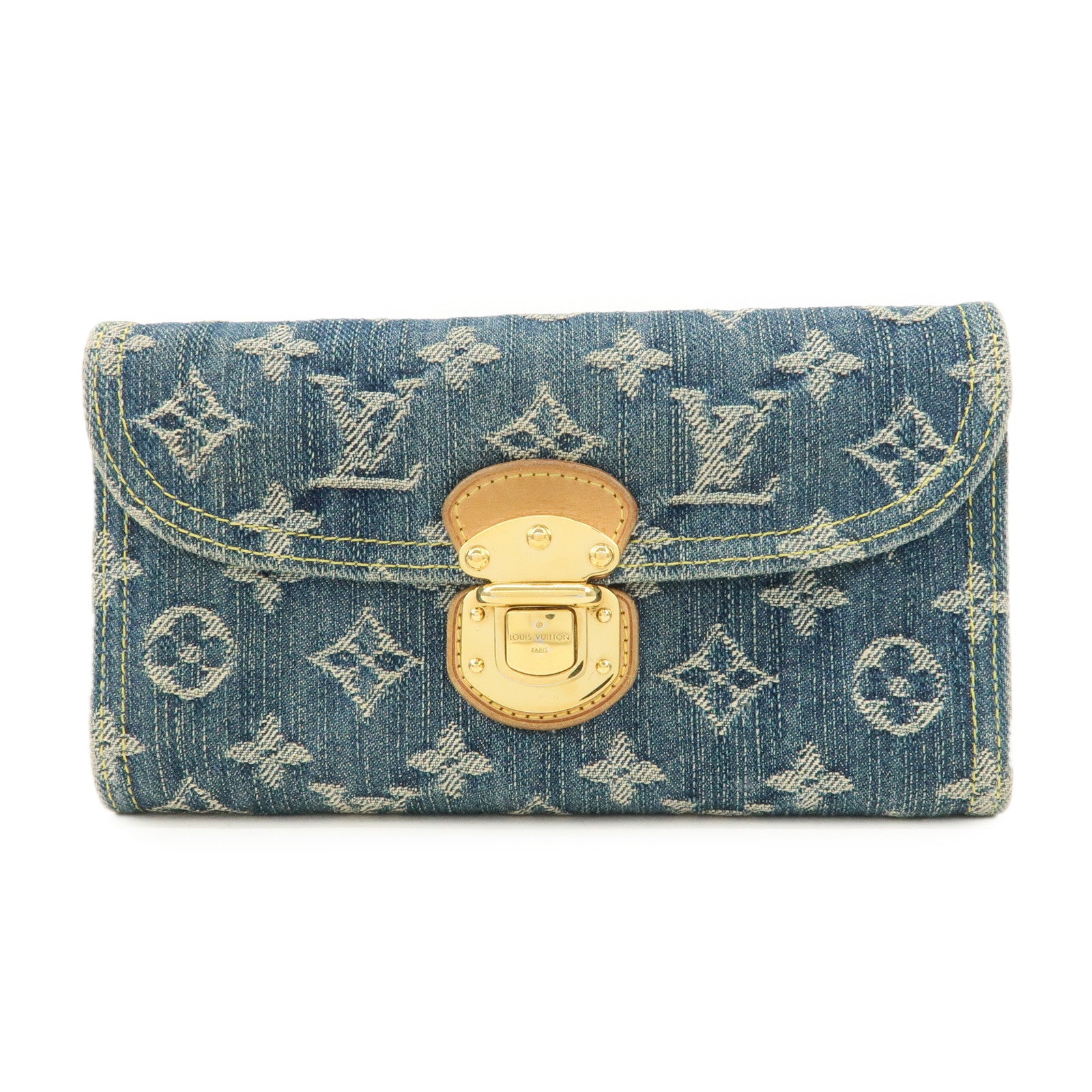 Louis Vuitton Monogram Denim Portefeuille Amelia Wallet Blue M95511 Used