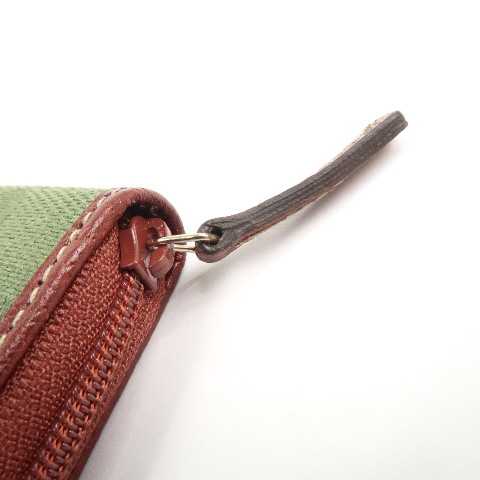 GUCCI GG Canvas Leather Coin Case Coin Purse Green 115255
