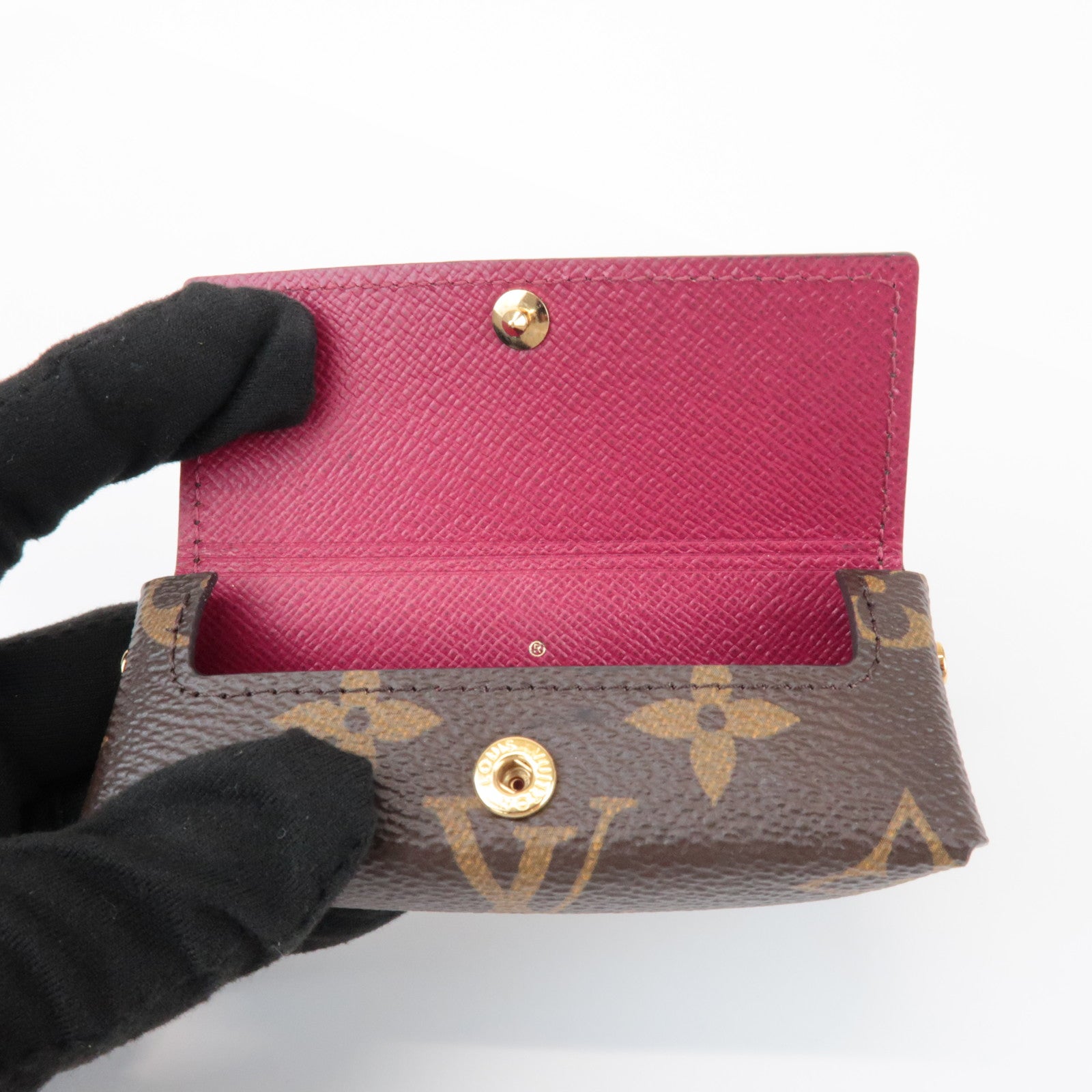 Louis Vuitton Monogram Pochette Rivette Lip Case Fushia M61473