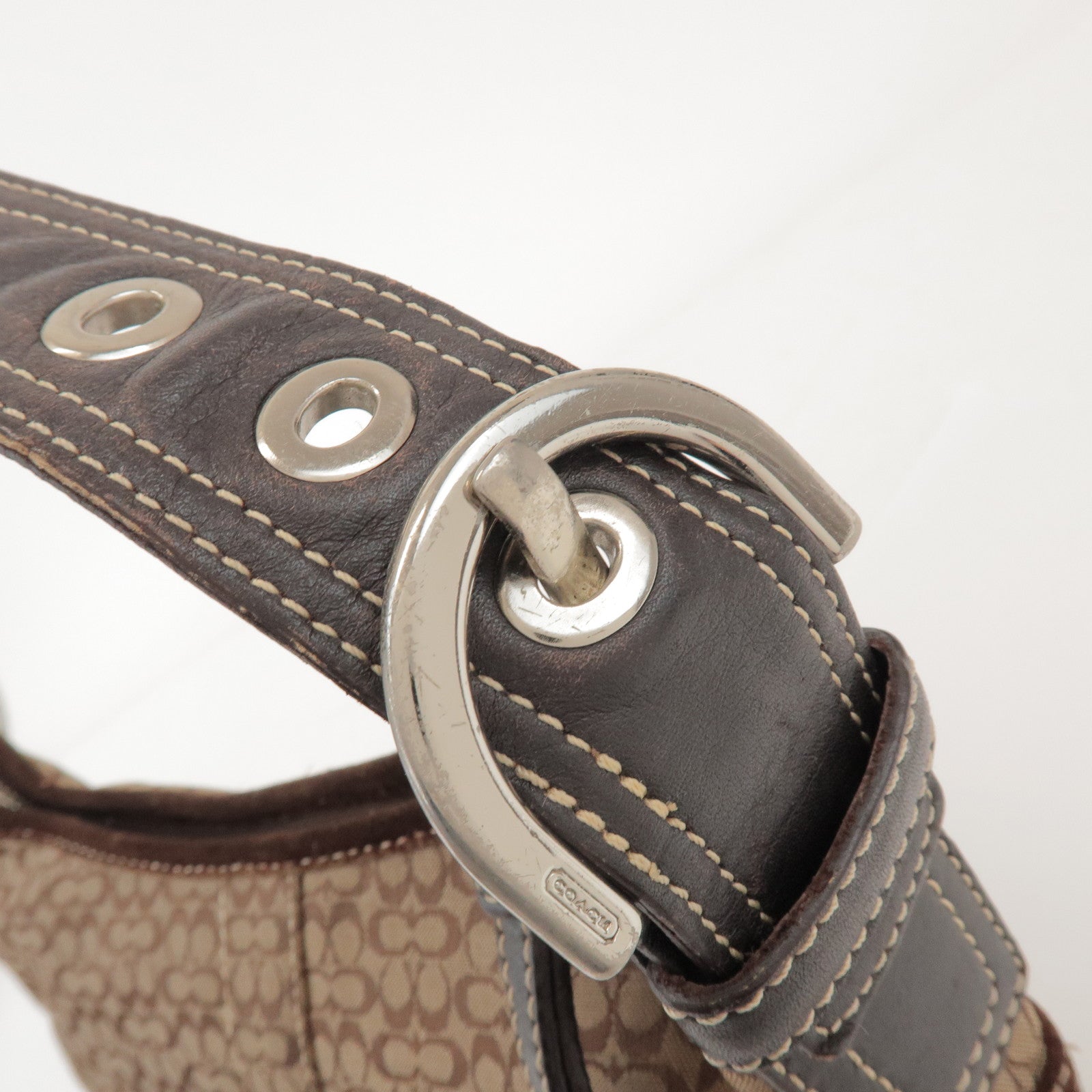 COACH Signature Set of 2 Canvas Leather Suede Shoulder Bag