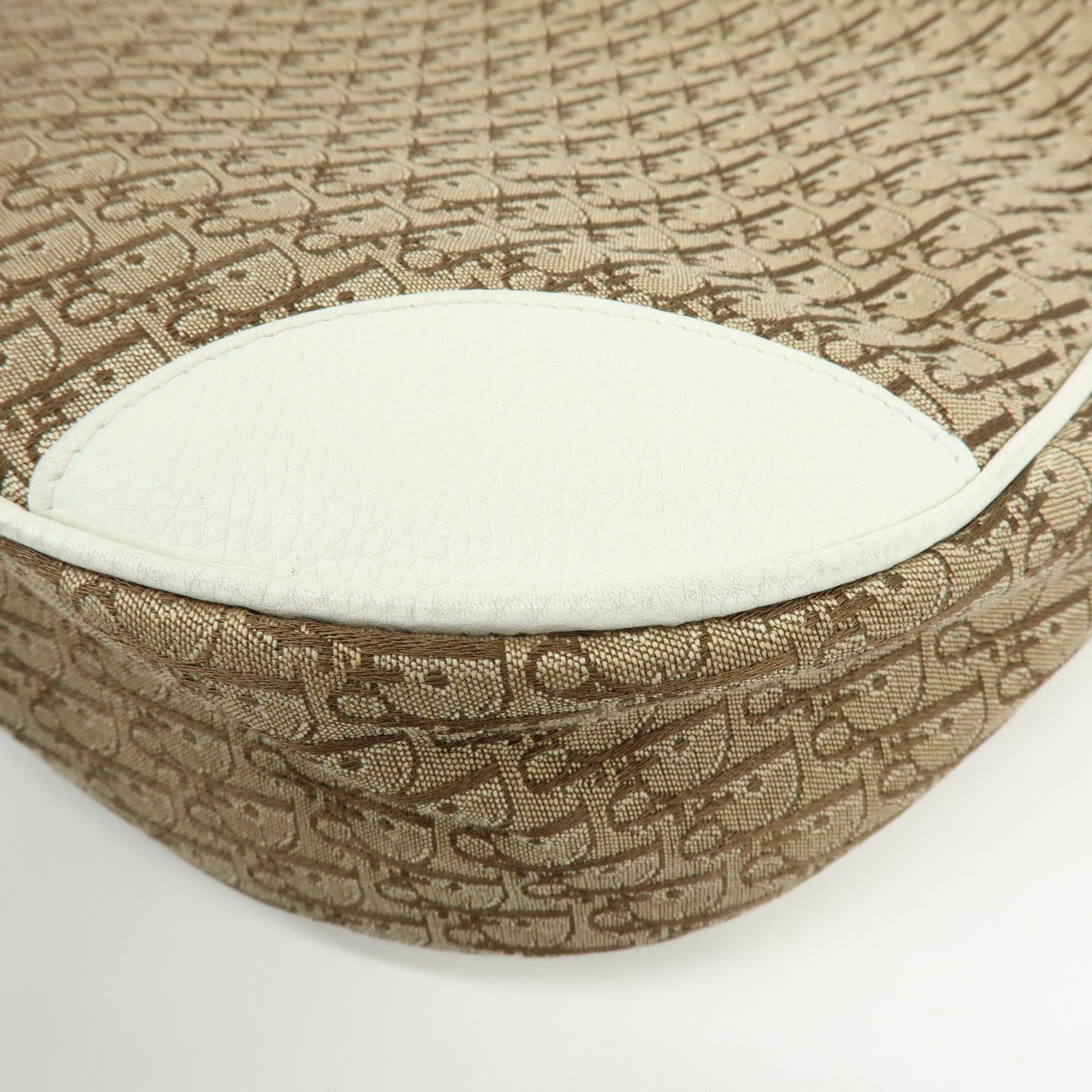 Christian Dior Trotter Jacguard Canvas Leather Shoulder Bag Brown