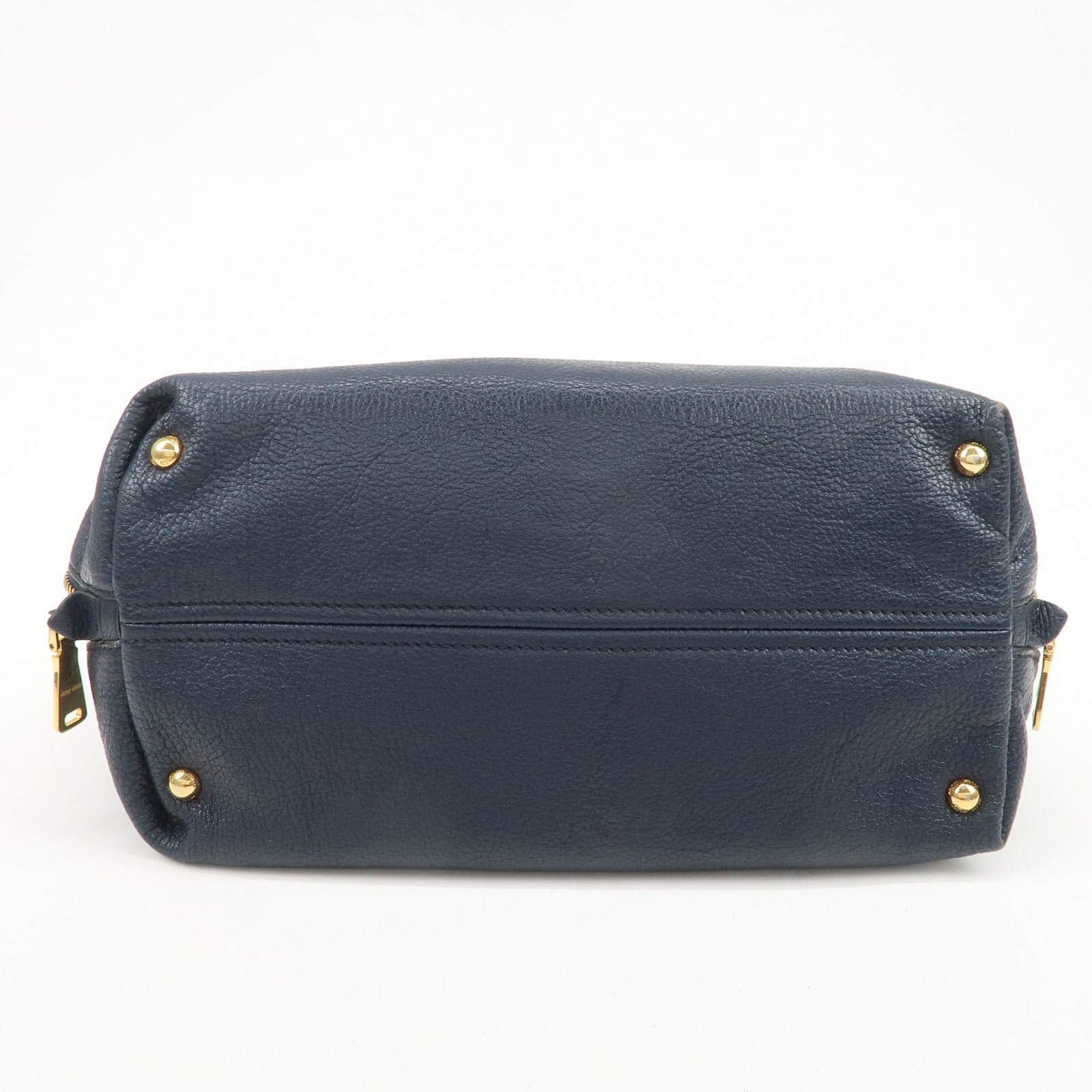 MIU MIU Madras Leather 2WAY Bag Hand Bag Shoulder Bag Navy RN1016