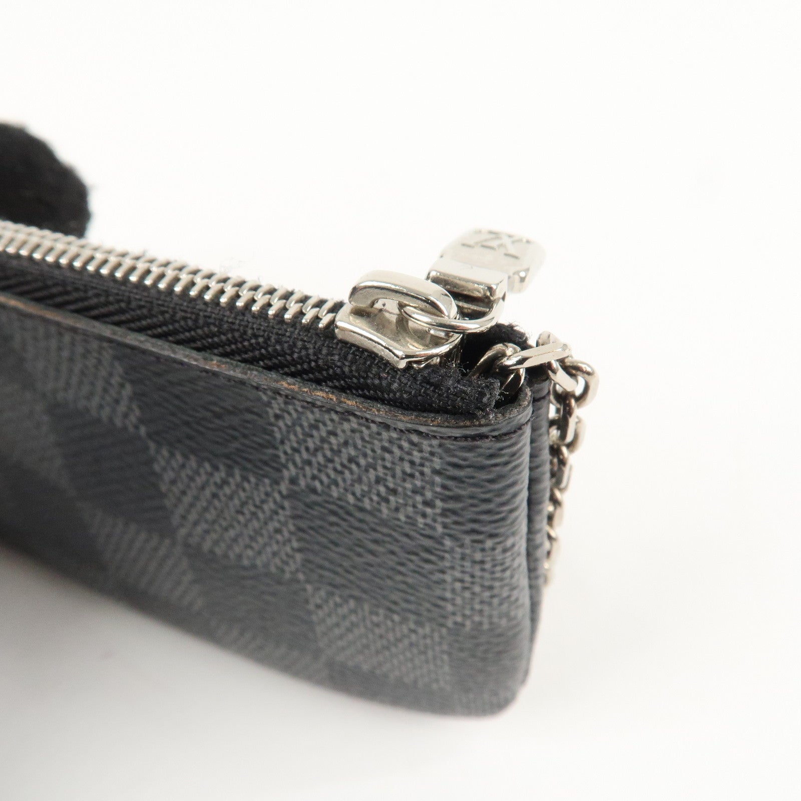 Louis Vuitton Damier Graphite Pochette Cles Coin Case Black N60155 Used