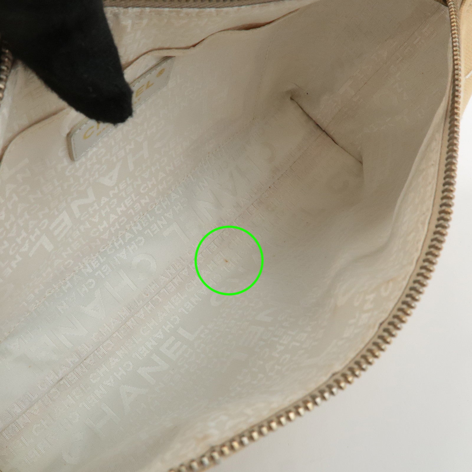 CHANEL Wild Stich Canvas Shoulder Bag Hand Bag Beige