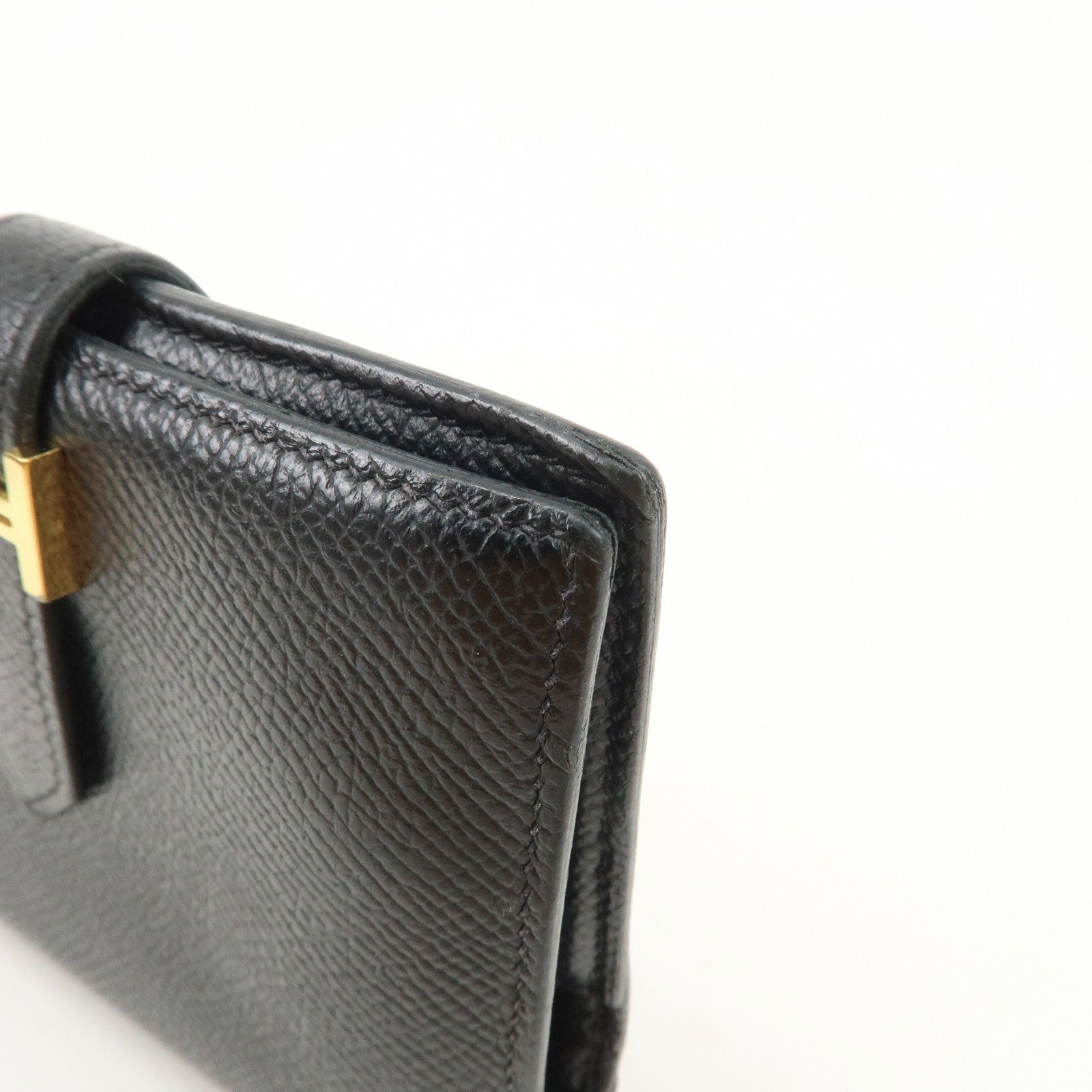 HERMES Bearn Mini Veau Epsom Bi-fold Compact Wallet Z Stamped Black