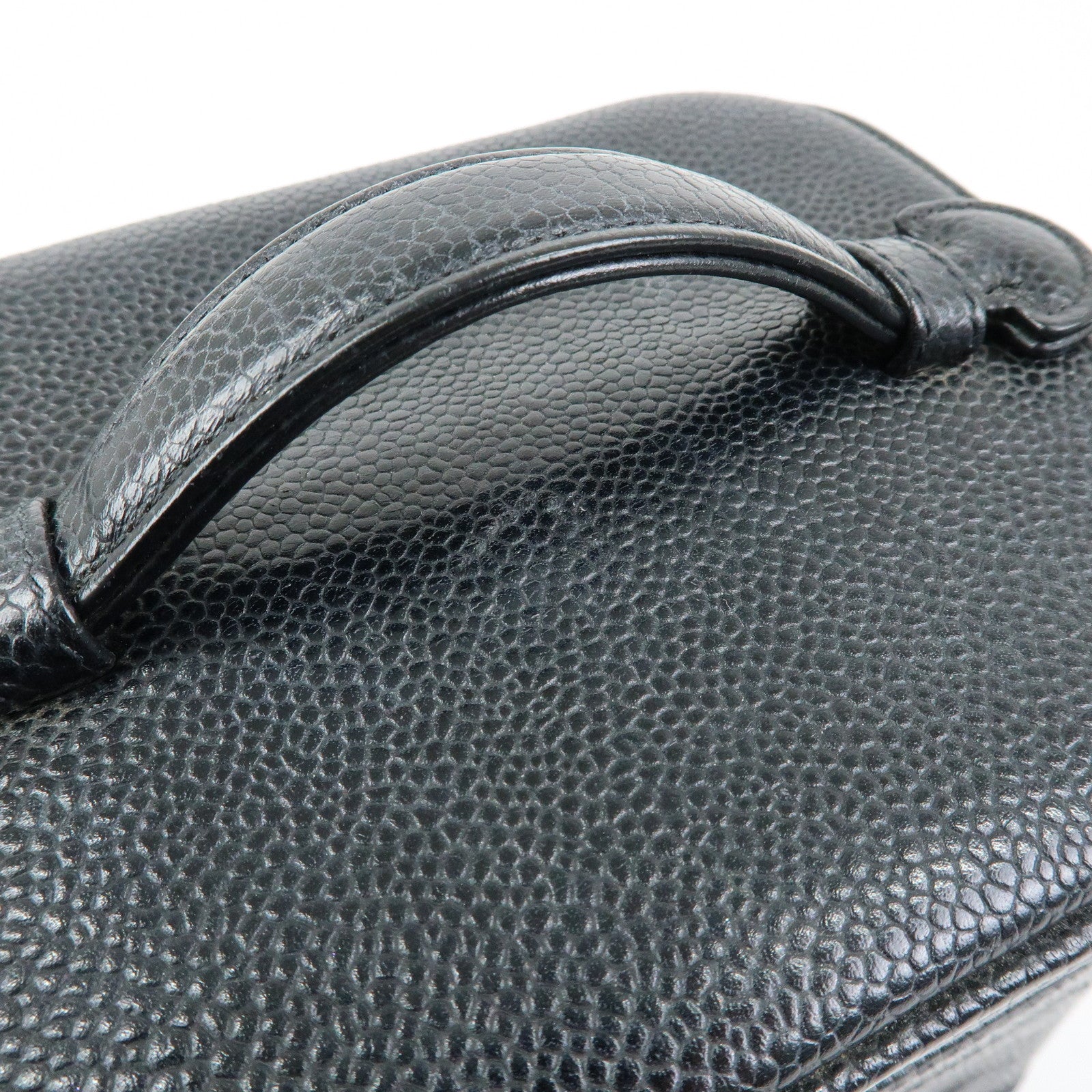CHANEL COCO Mark Caviarskin Vanity Bag Hand Bag Black A01998