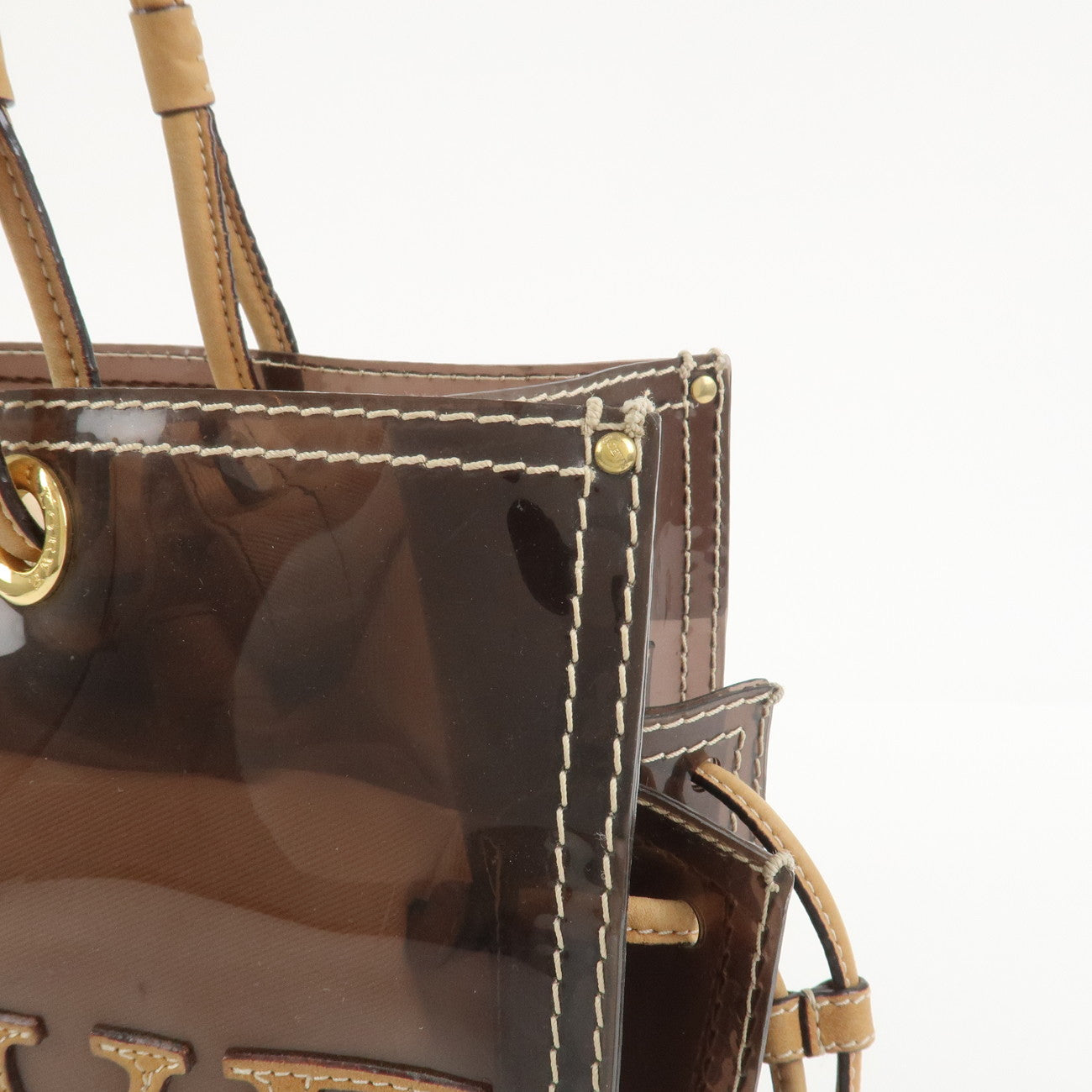 LOEWE Anagram PVC Leather Tote Bag Shoulder Bag Brown