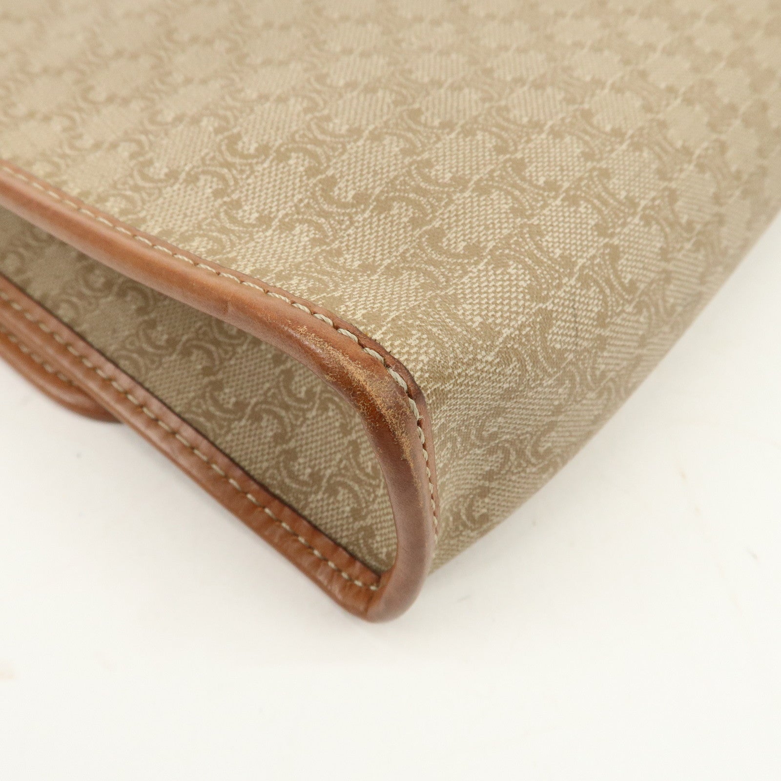 CELINE Macadam PVC Leather 2Way Bag Shoulder Bag Beige