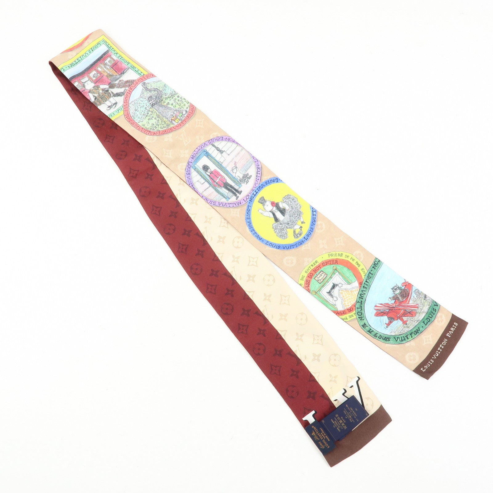 Louis Vuitton Monogram Silk 100% Scarf Bandeau My LV Trunk M96690