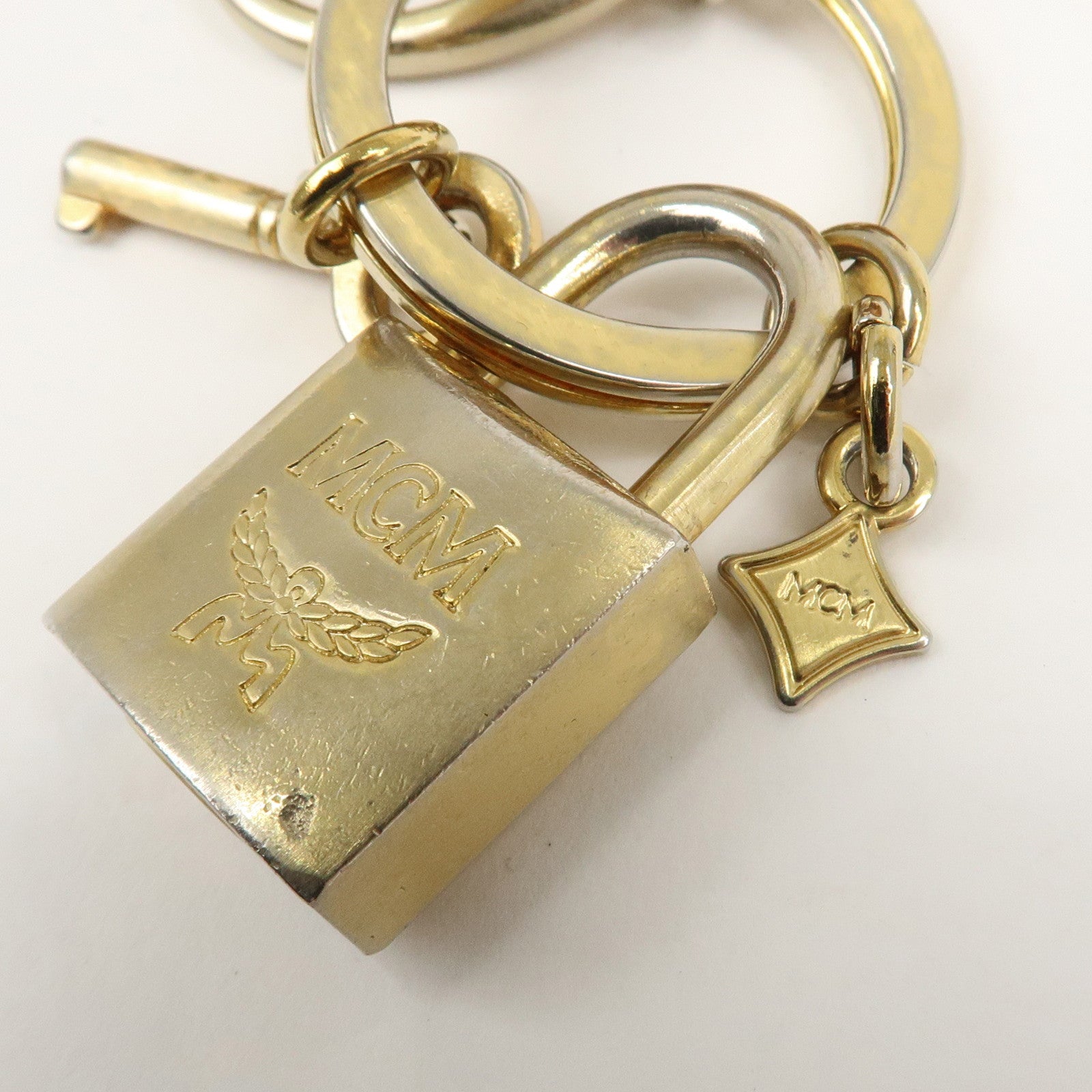 MCM Logo Leather Dog Charm Bag Charm Key Charm Brown