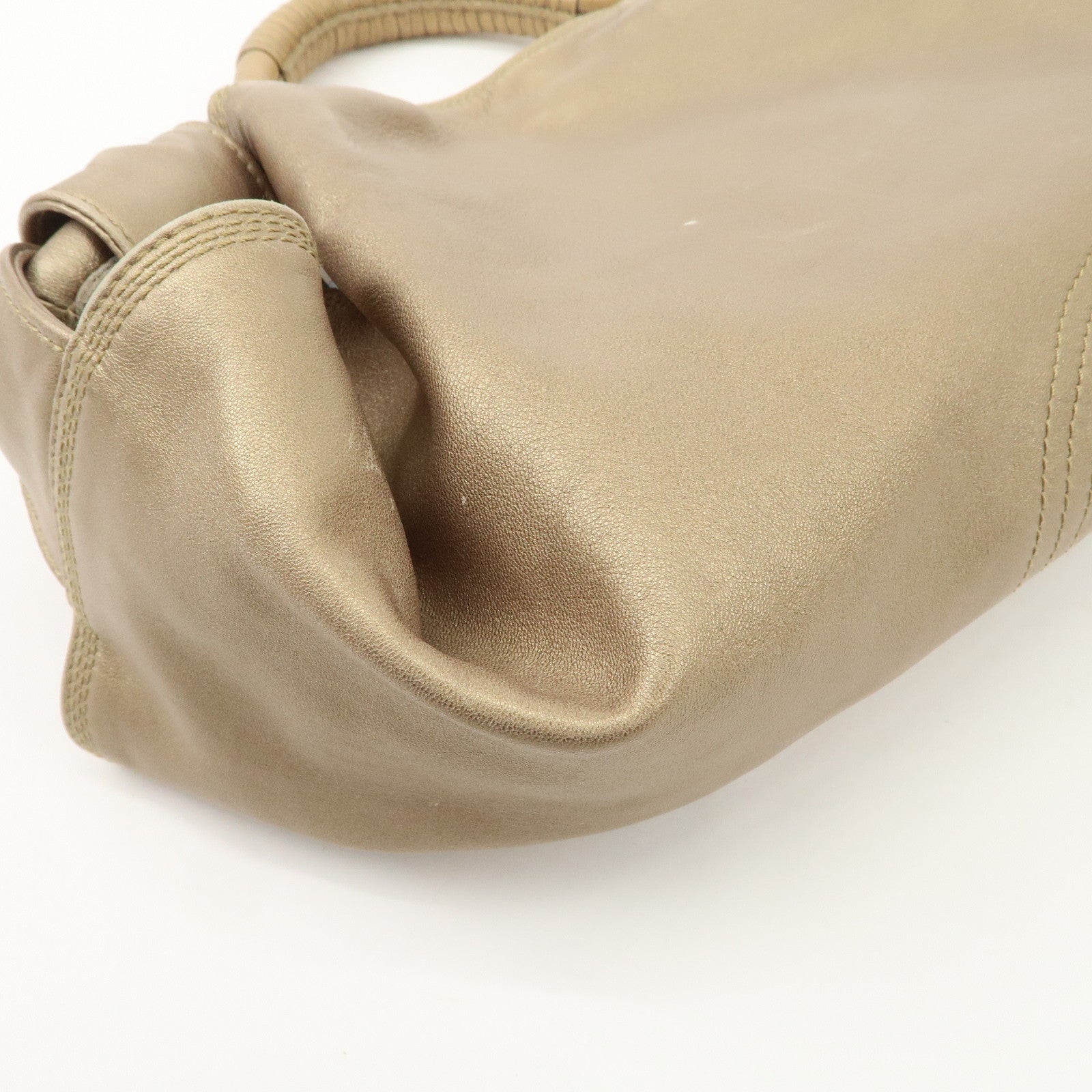 LOEWE Anagram Nappa Aire Leather Hand Bag Shoulder Bag Gold Used