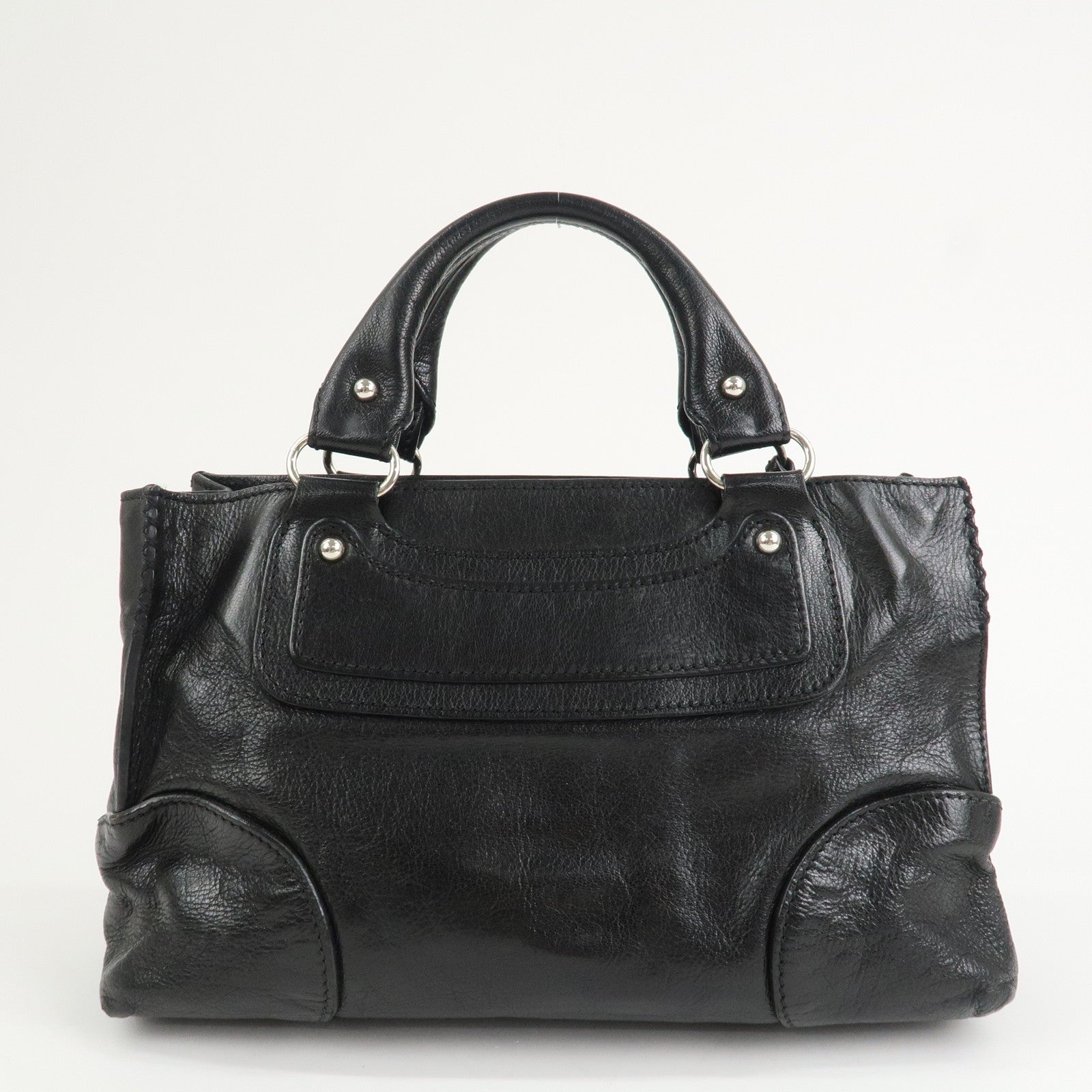 CELINE Boogie Bag Leather Hand Bag Tote Bag Black