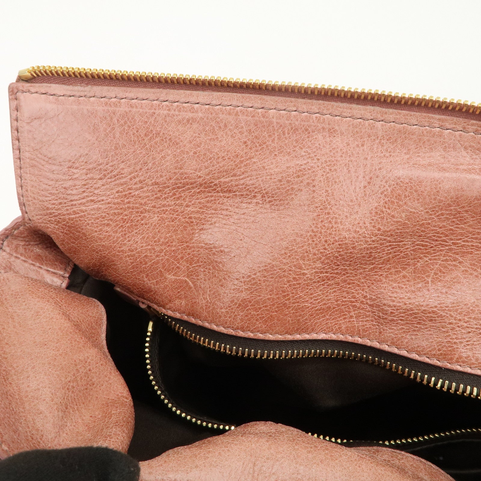 MIU MIU Logo Leather Ribbon 2Way Bag Shouler Bag Hand Bag RT0365