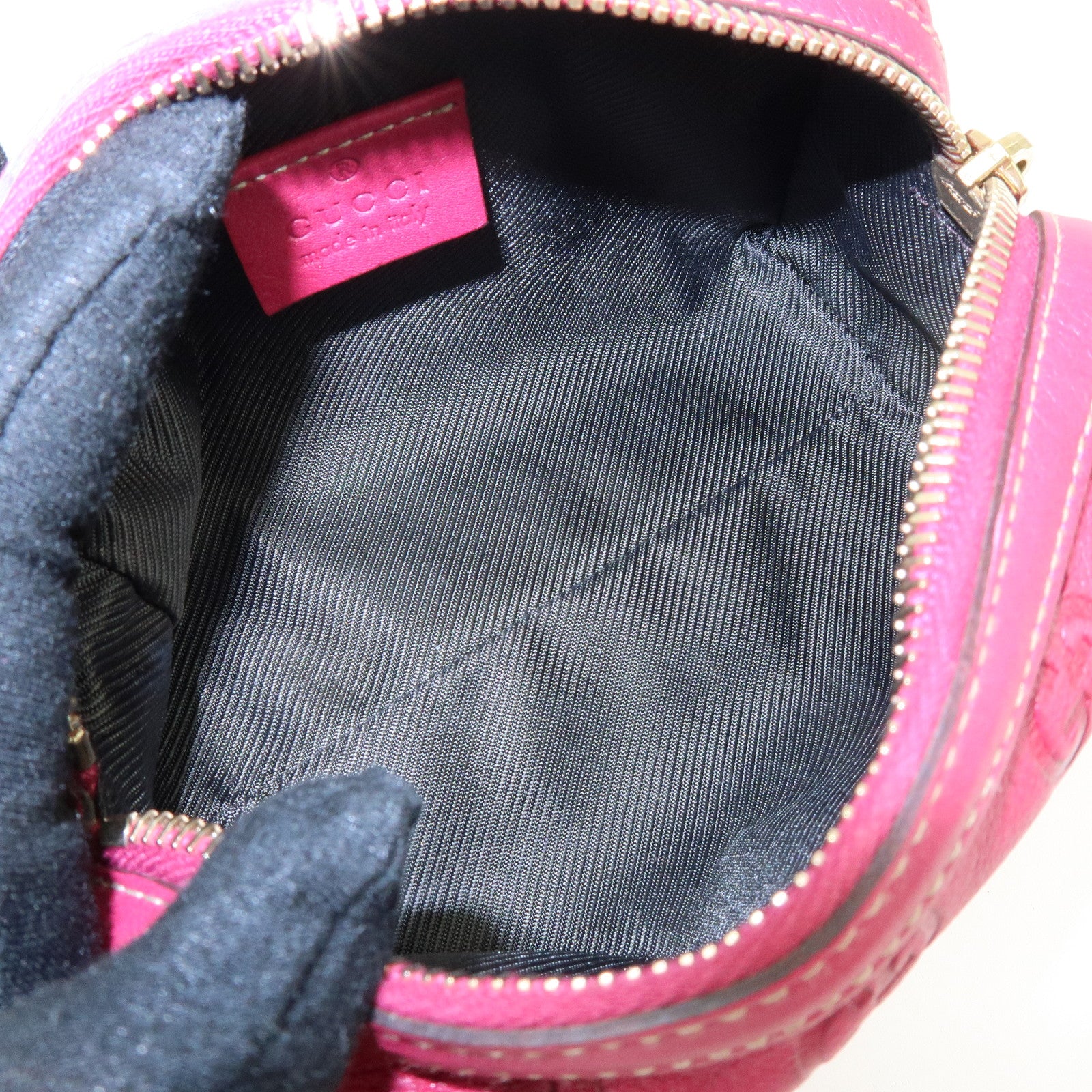 GUCCI Guccissima Leather Pouch Cosmetic Pouch Purse Pink 153228