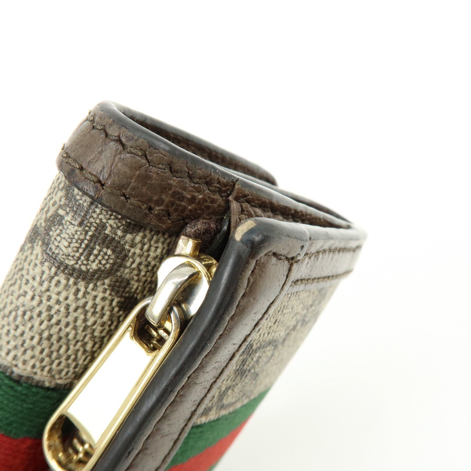 GUCCI Ophidia GG Supreme Leather Tri-Fold Compact Wallet 644334