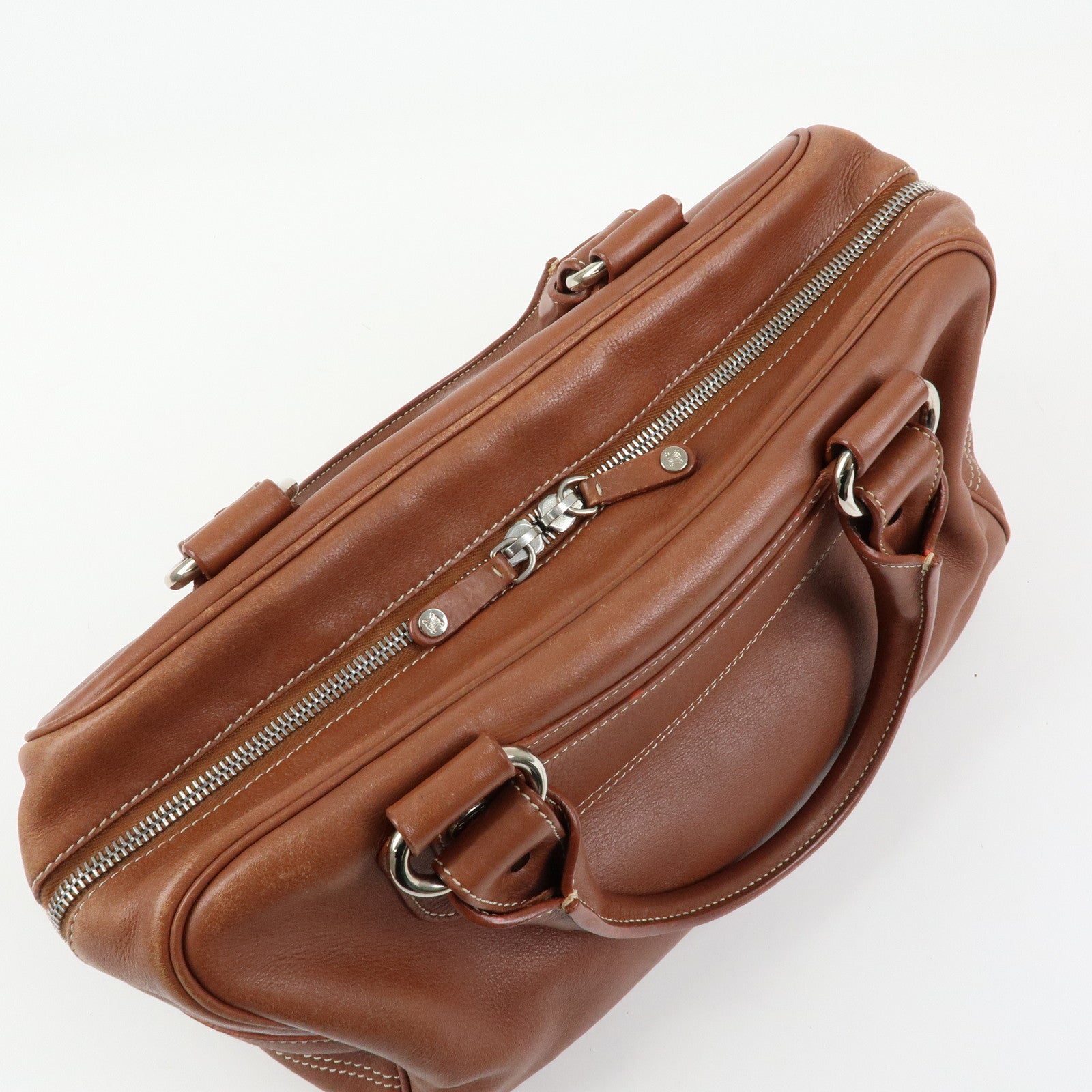 CELINE Boogie Bag Leather Hand Bag Tote Bag Brown