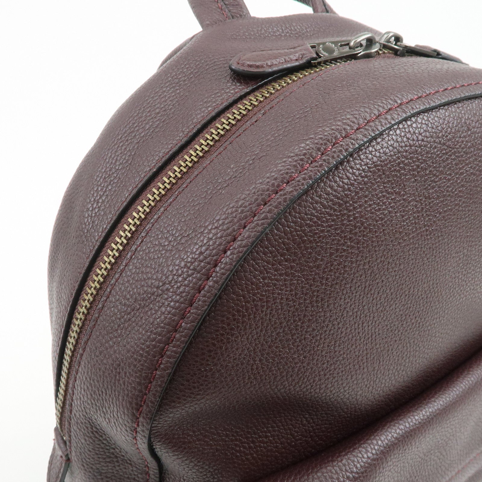 COACH Logo Leather Backpack Rucksack Brown