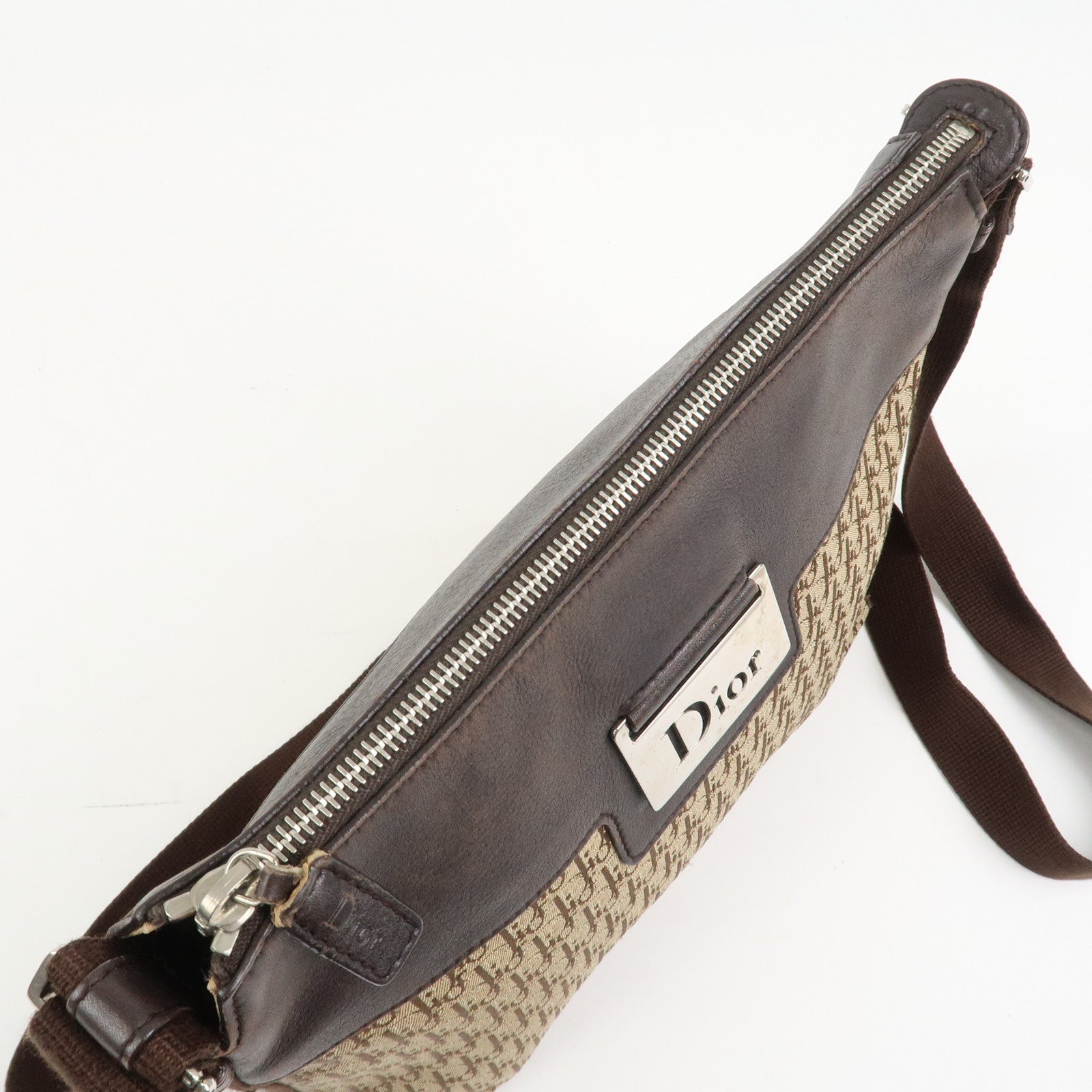 Christian Dior Street Chic Trotter Canvas Leather Shoulder Bag