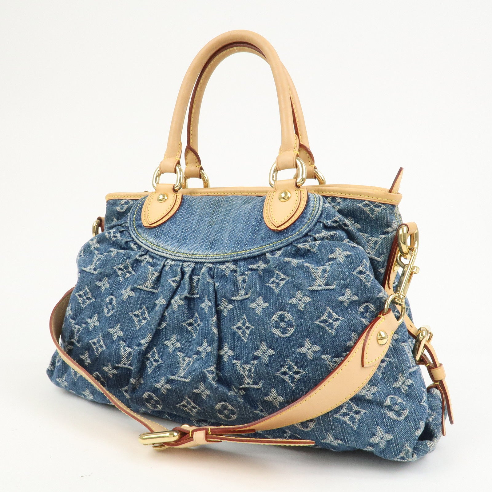 Louis Vuitton Monogram Denim Neo Cabby MM 2Way Bag Blue M95349