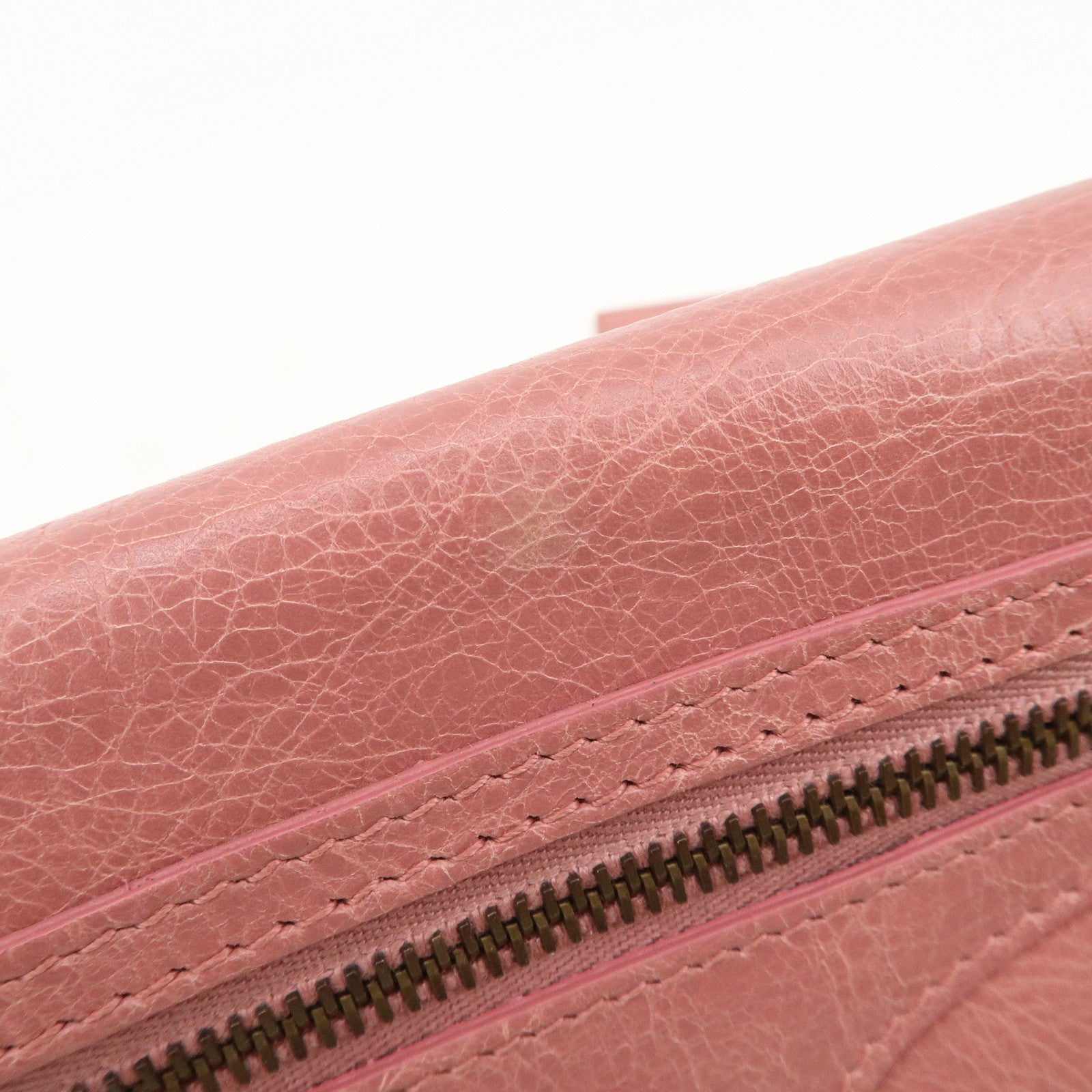 BALENCIAGA Logo Leather Giant Clutch Bag Pink