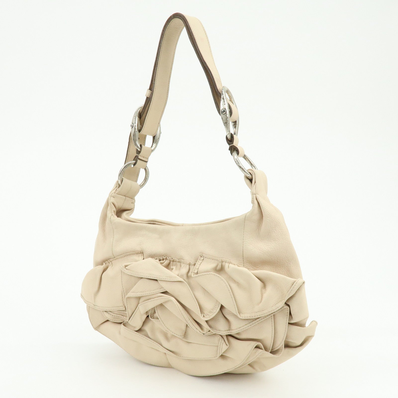 SAINT LAURENT PARIS YSL Nadja Shoulder Bag Light Beige 112937