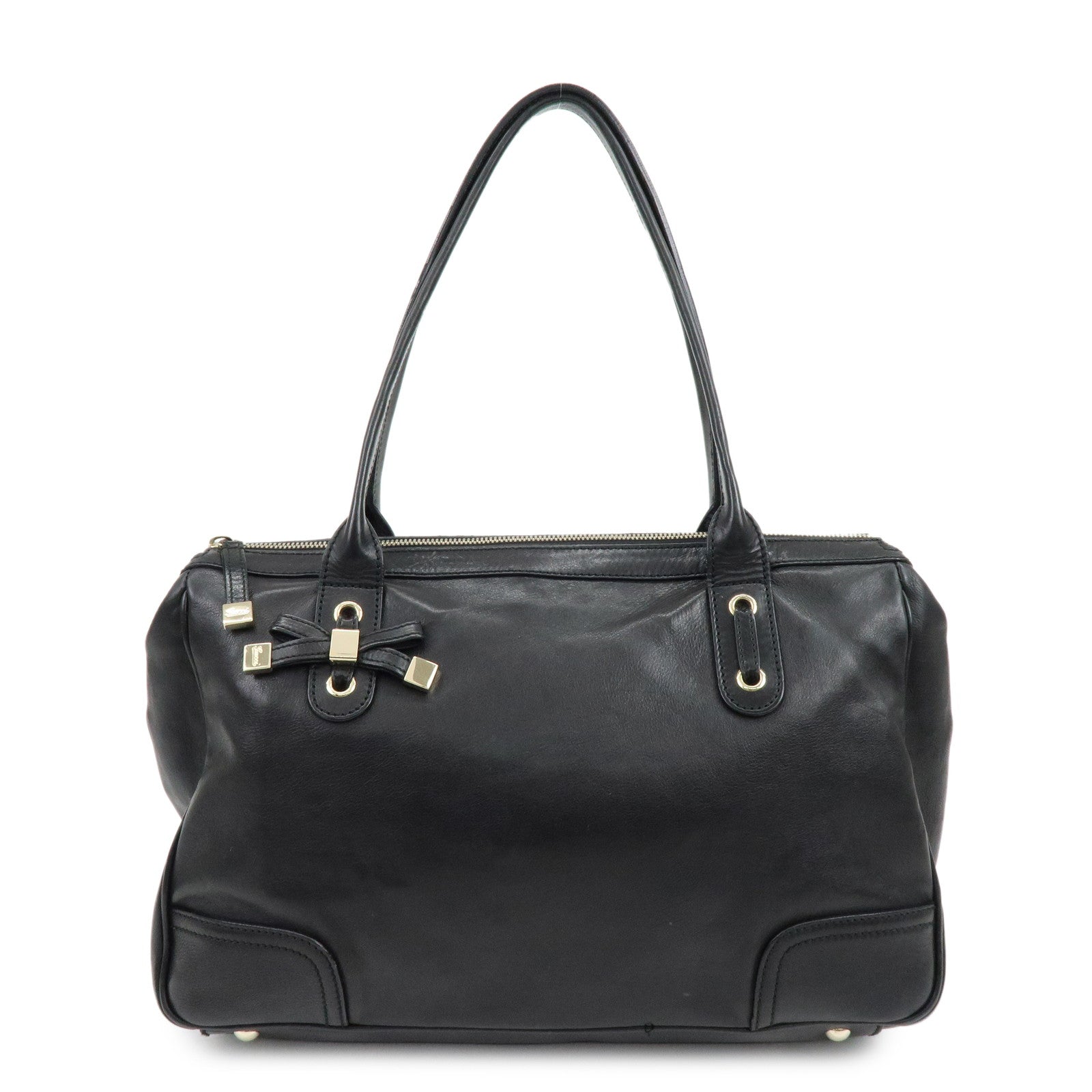 GUCCI Princy Leather Tote Bag Shoulder Bag Hand Bag Black 177052