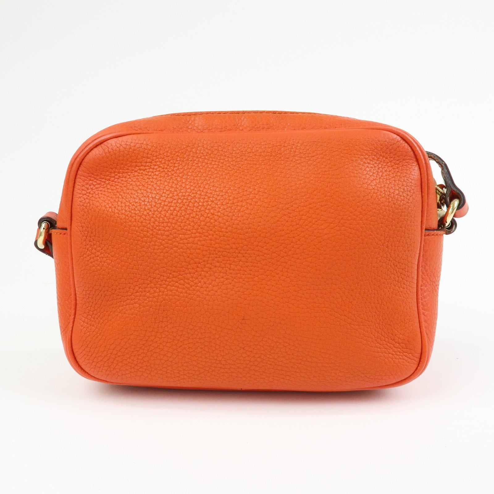 GUCCI SOHO Small Disco Leather Shoulder Bag Orange 308364