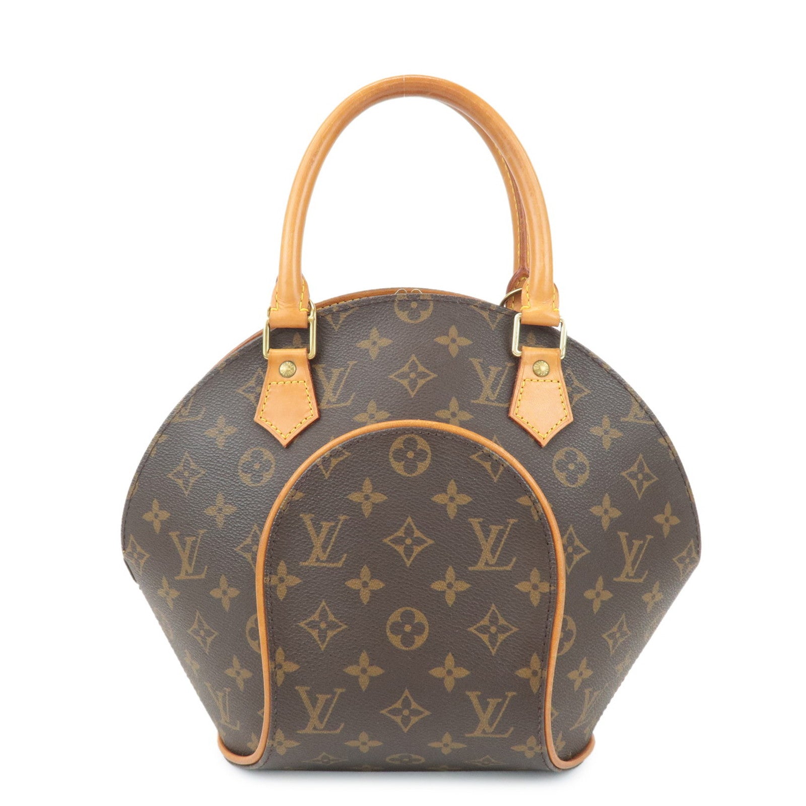 Louis Vuitton Monogram Ellipse PM Hand Bag Brown Gold HDW M51127