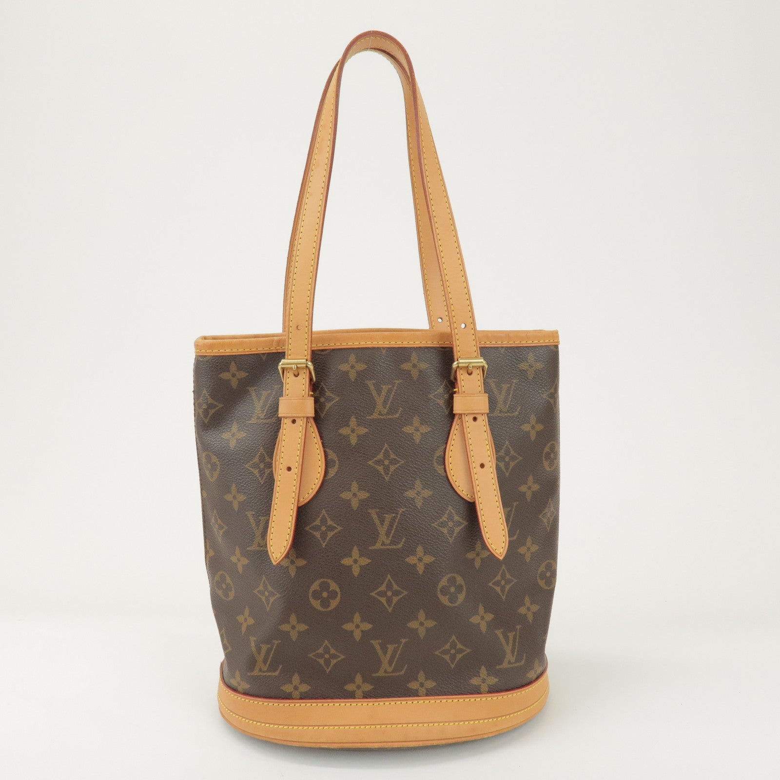 Louis Vuitton Monogram Canvas Bucket PM Hand Bag Brown M42238