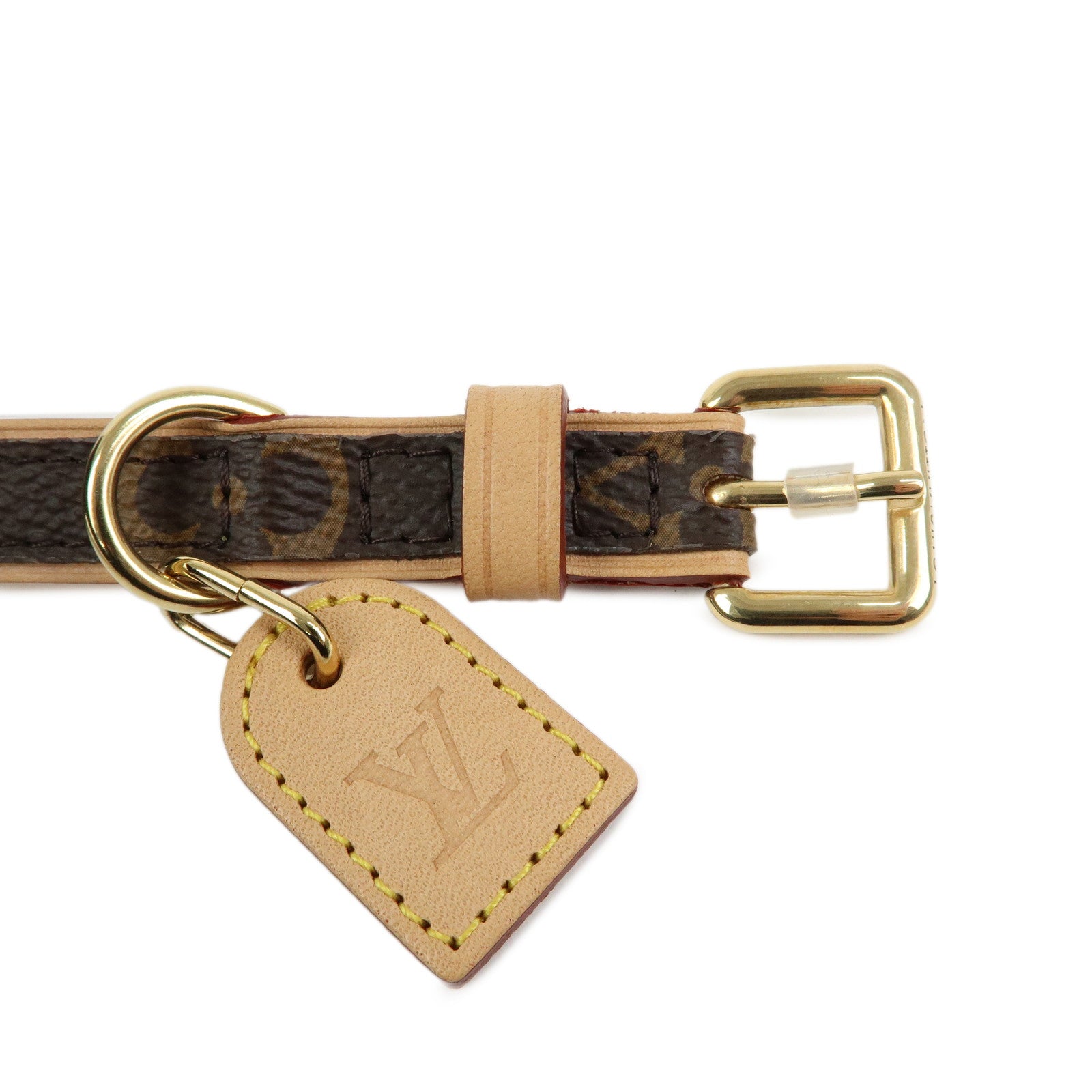 Louis Vuitton Monogram Canvas Leather Dog Collar Brown M80340