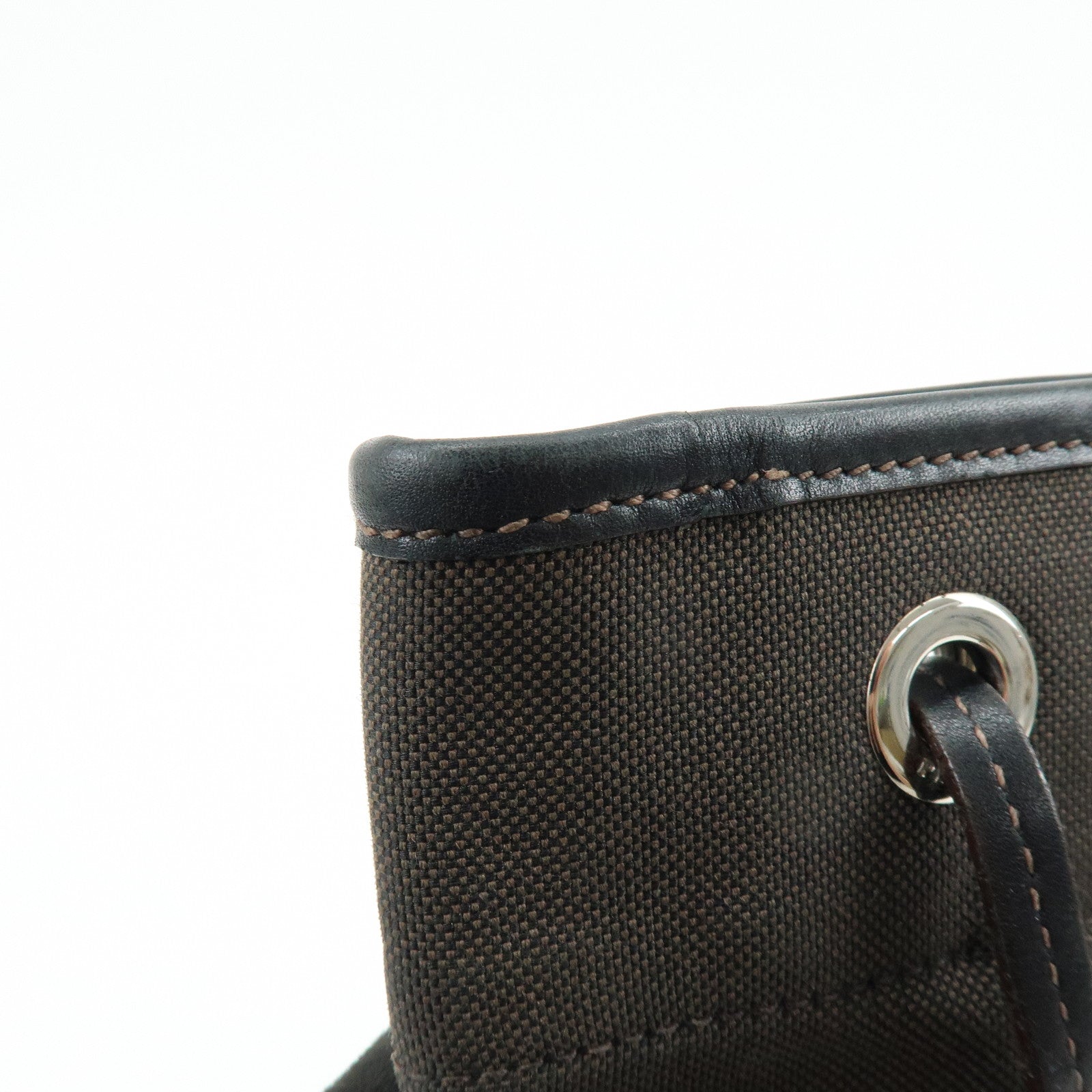 PRADA Logo Jacquard Leather Shoulder Bag Crossbody Bag Dark Brown